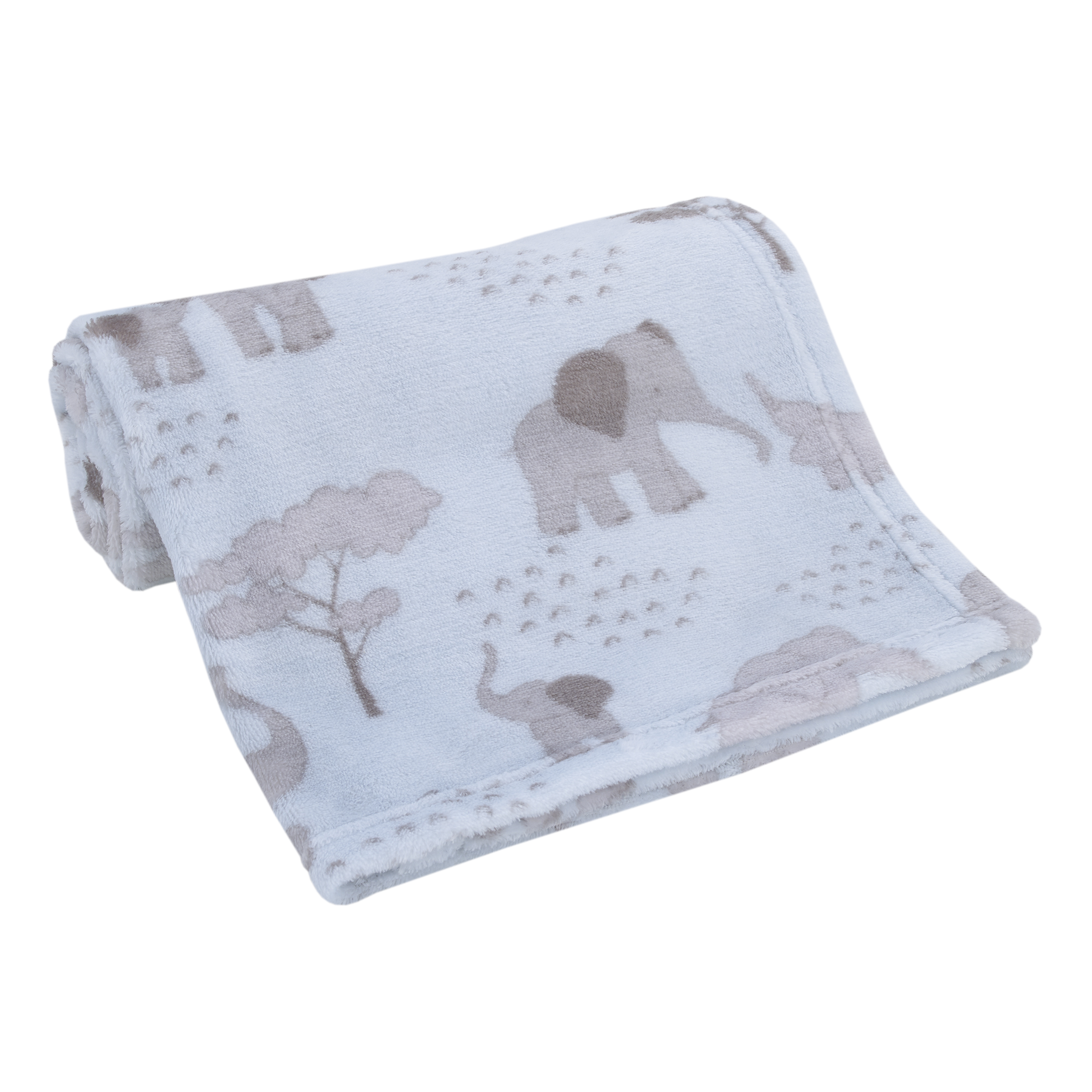 Little Love By Nojo Super Soft Blue And Grey Elephant Plush Baby Blanket Little Love by NoJo