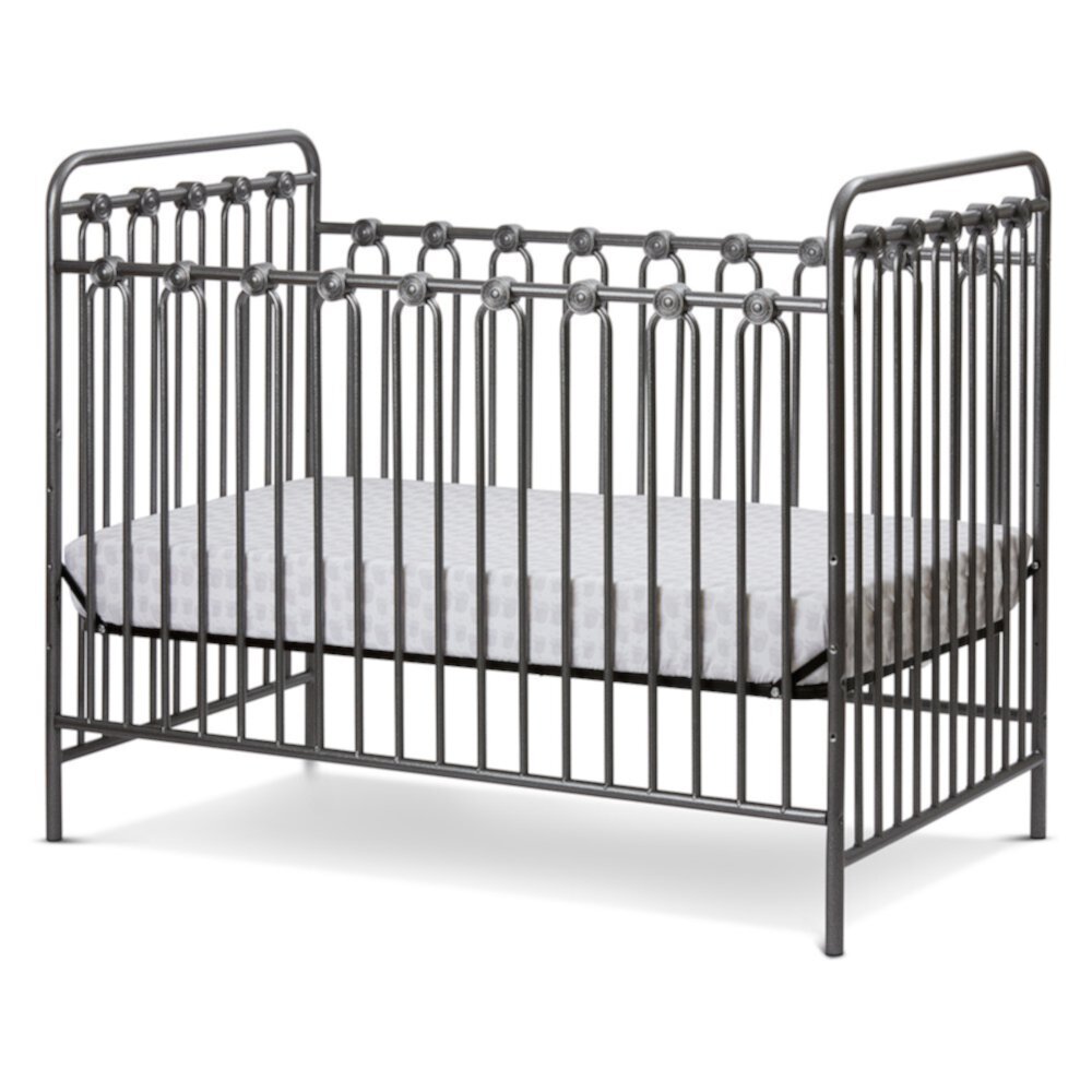 LA Baby Napa 3 in 1 Convertible Full Sized Metal Crib, Pebble Grey L.A. Baby