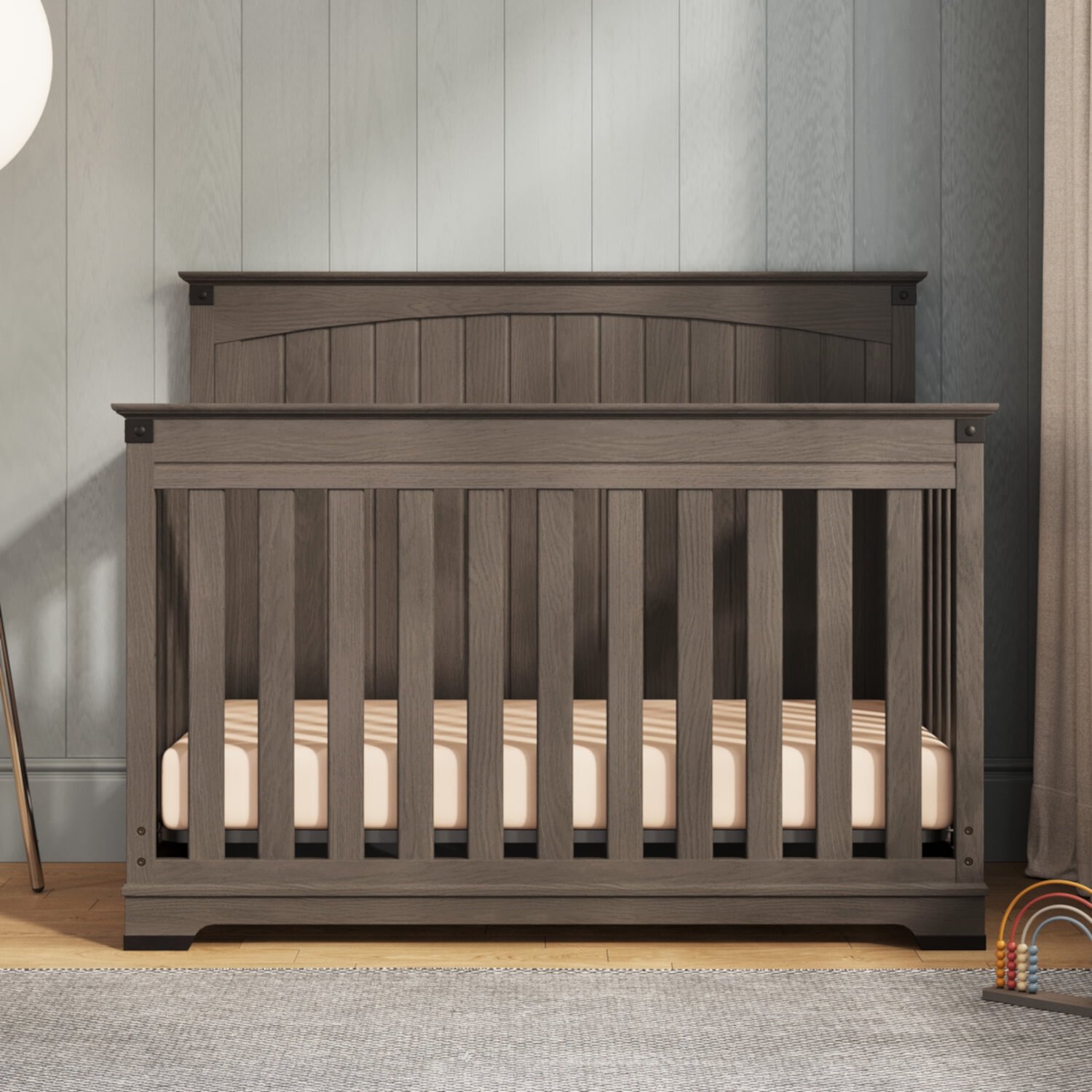 Child Craft Redmond Full Panel 4-in-1 Convertible Crib, Coach Cherry, one Size Brown Child Craft