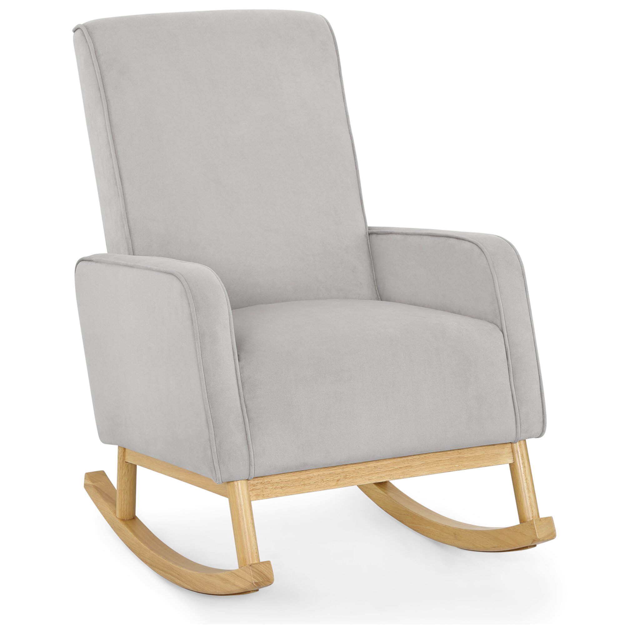 Delta Children Drew Rocking Chair, Cloud Grey with Natural Delta Chidlren