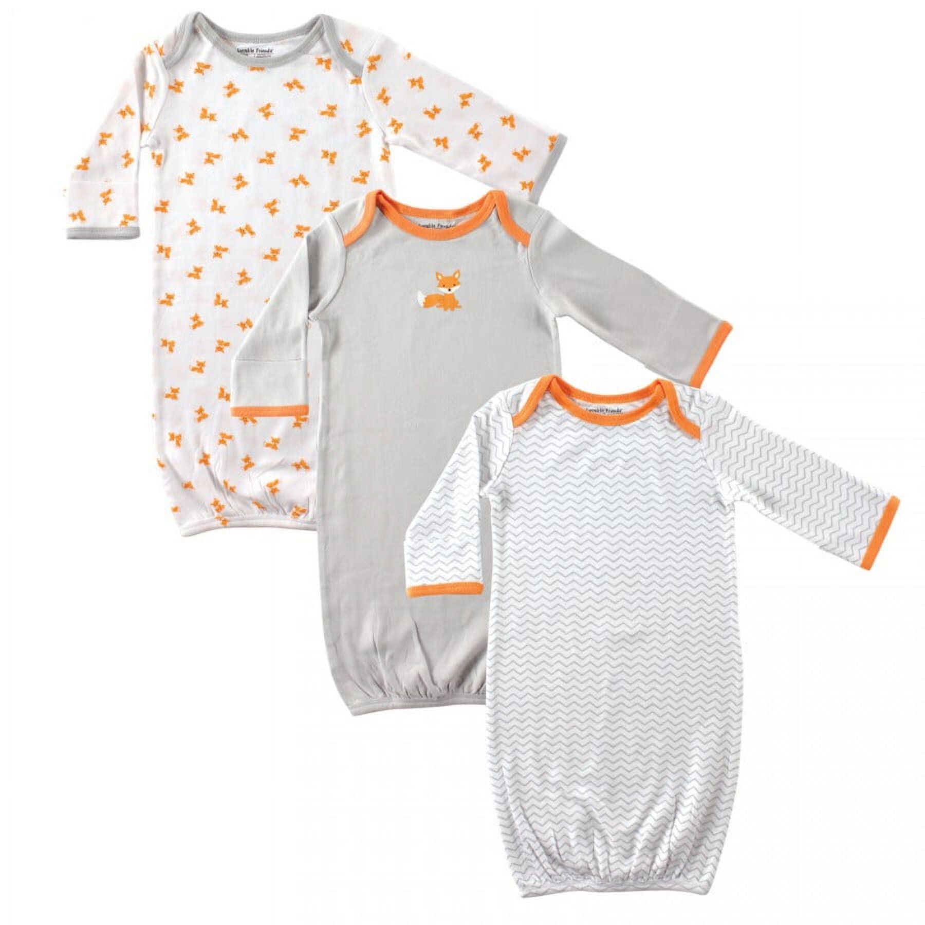 Luvable Friends Baby Boy Cotton Gowns, Fox, 0-6 Months Luvable Friends