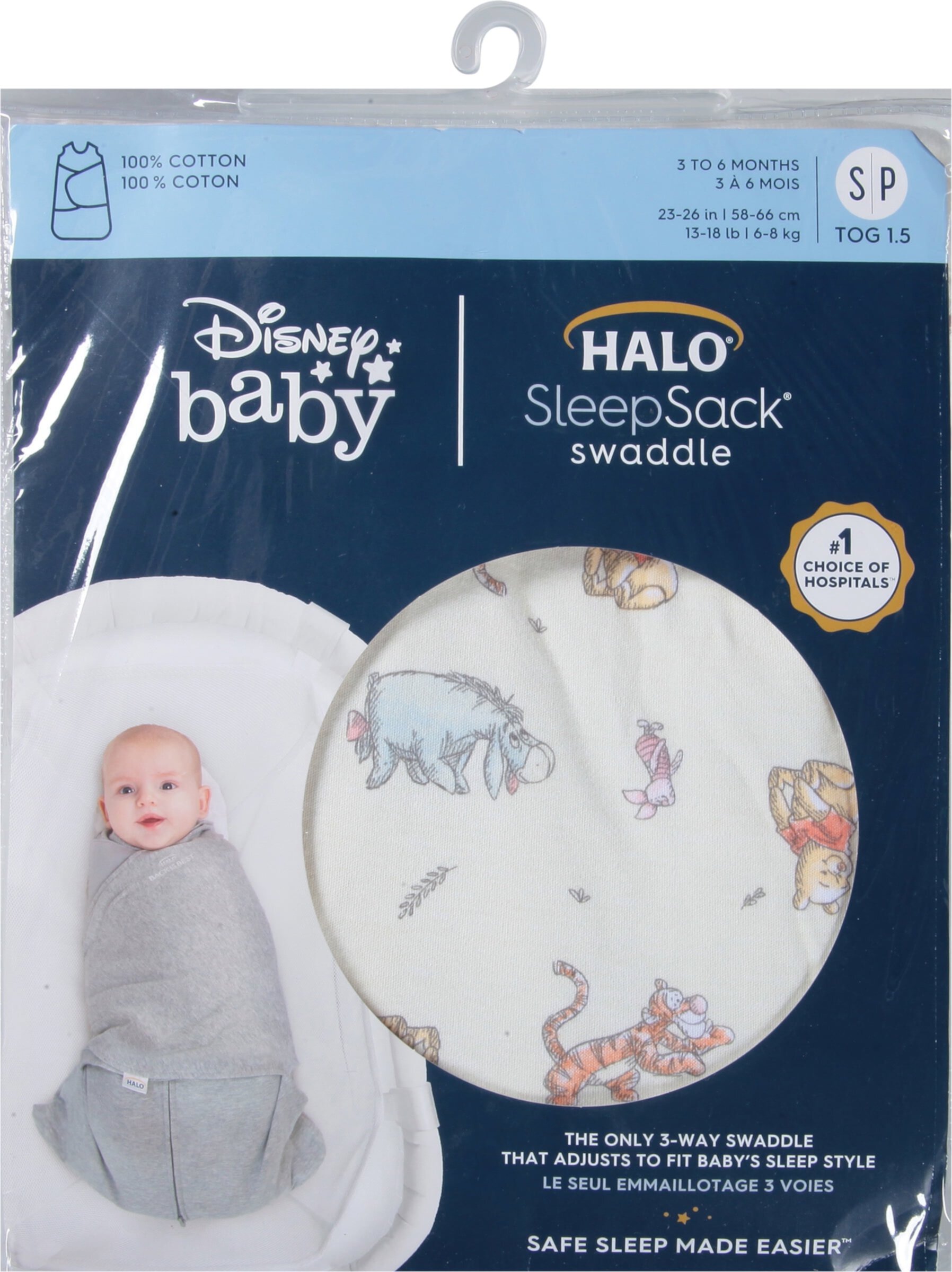 Halo SleepSack Disney Baby 3 to 6 Months Winnie Frolic Swaddle Small 1 ea Halo