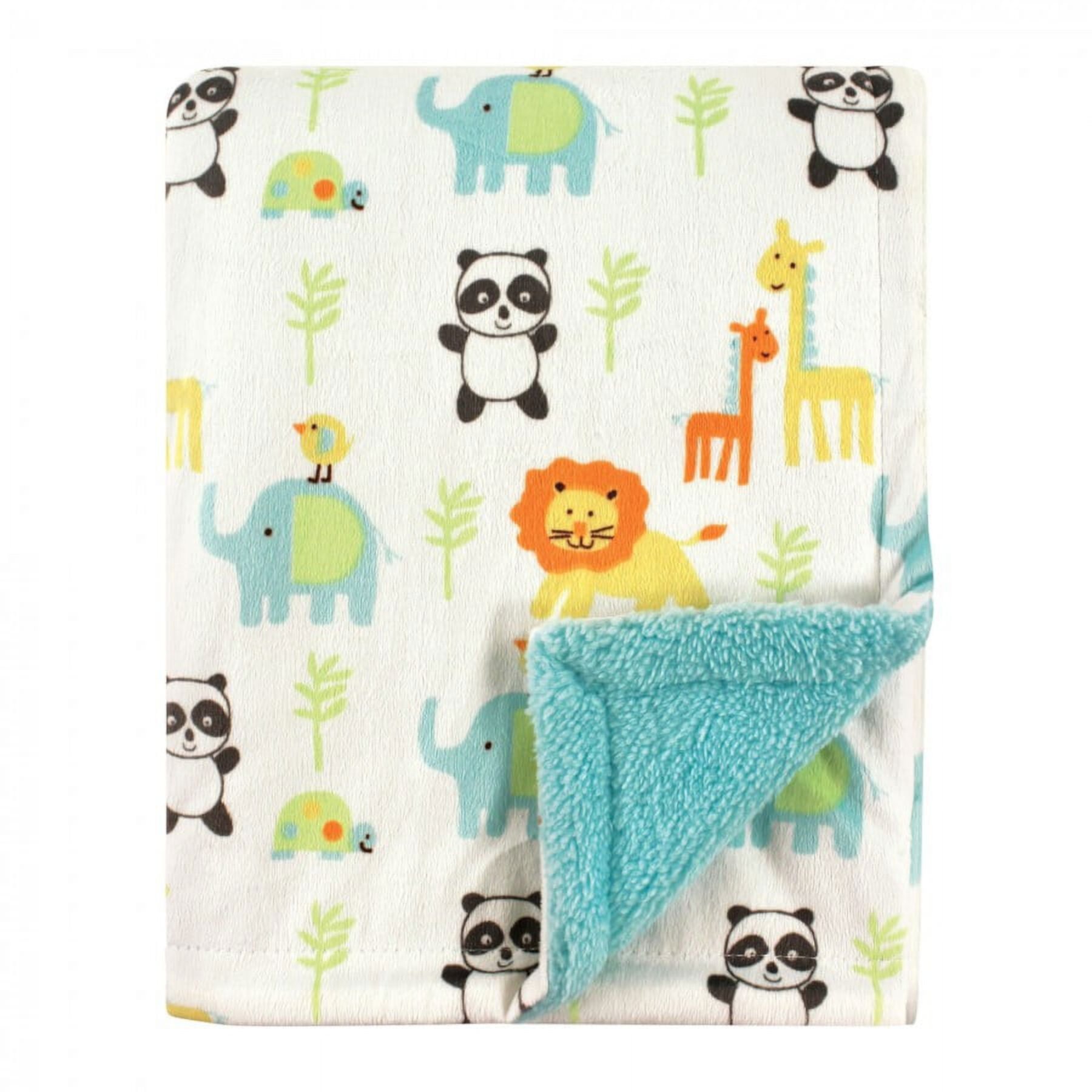 Luvable Friends Unisex Baby Plush Blanket with Faux Shearling Back, Neutral Animals, One Size Luvable Friends