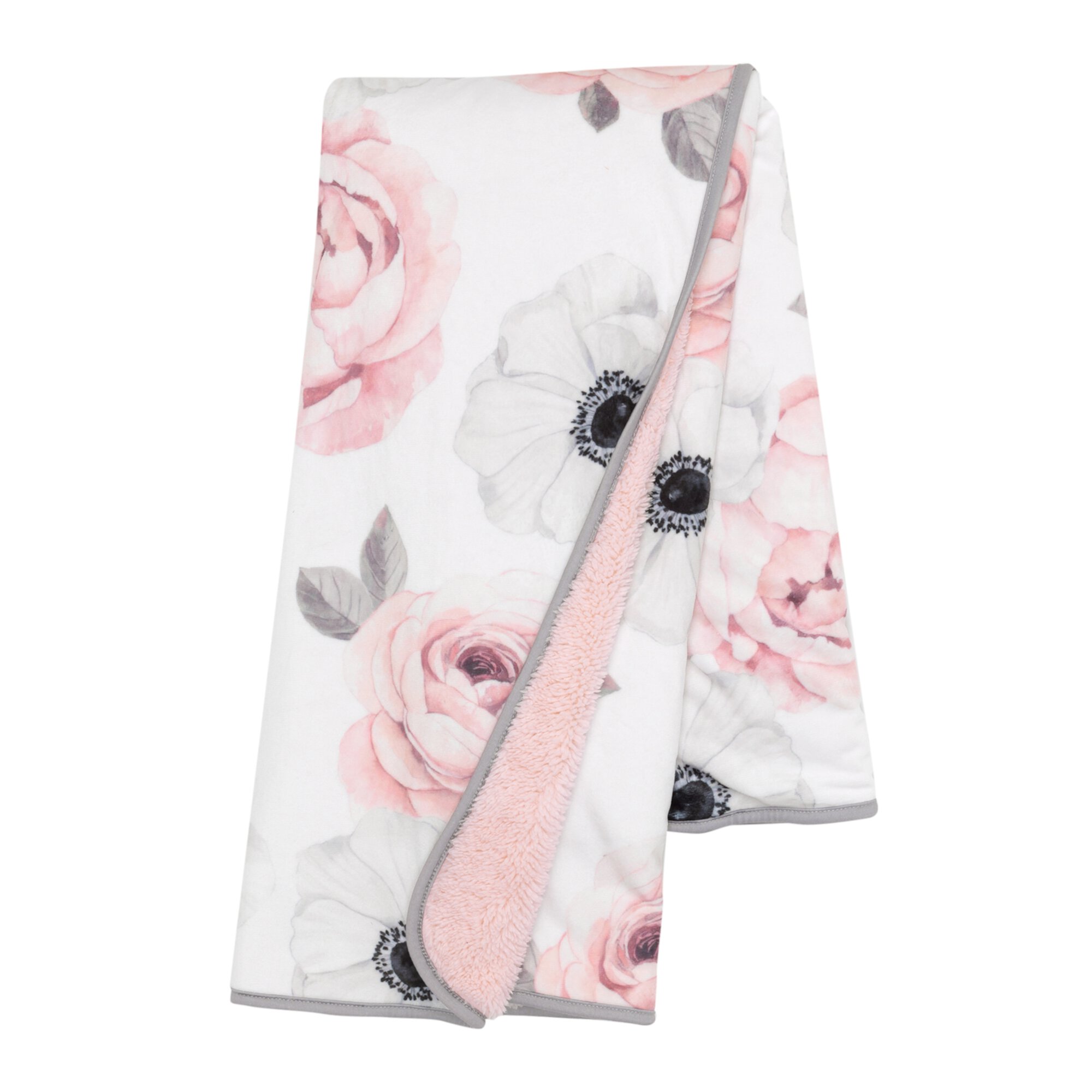 Lambs & Ivy Floral Garden Watercolor Floral Pink Ultra Soft Baby Blanket Lambs & Ivy