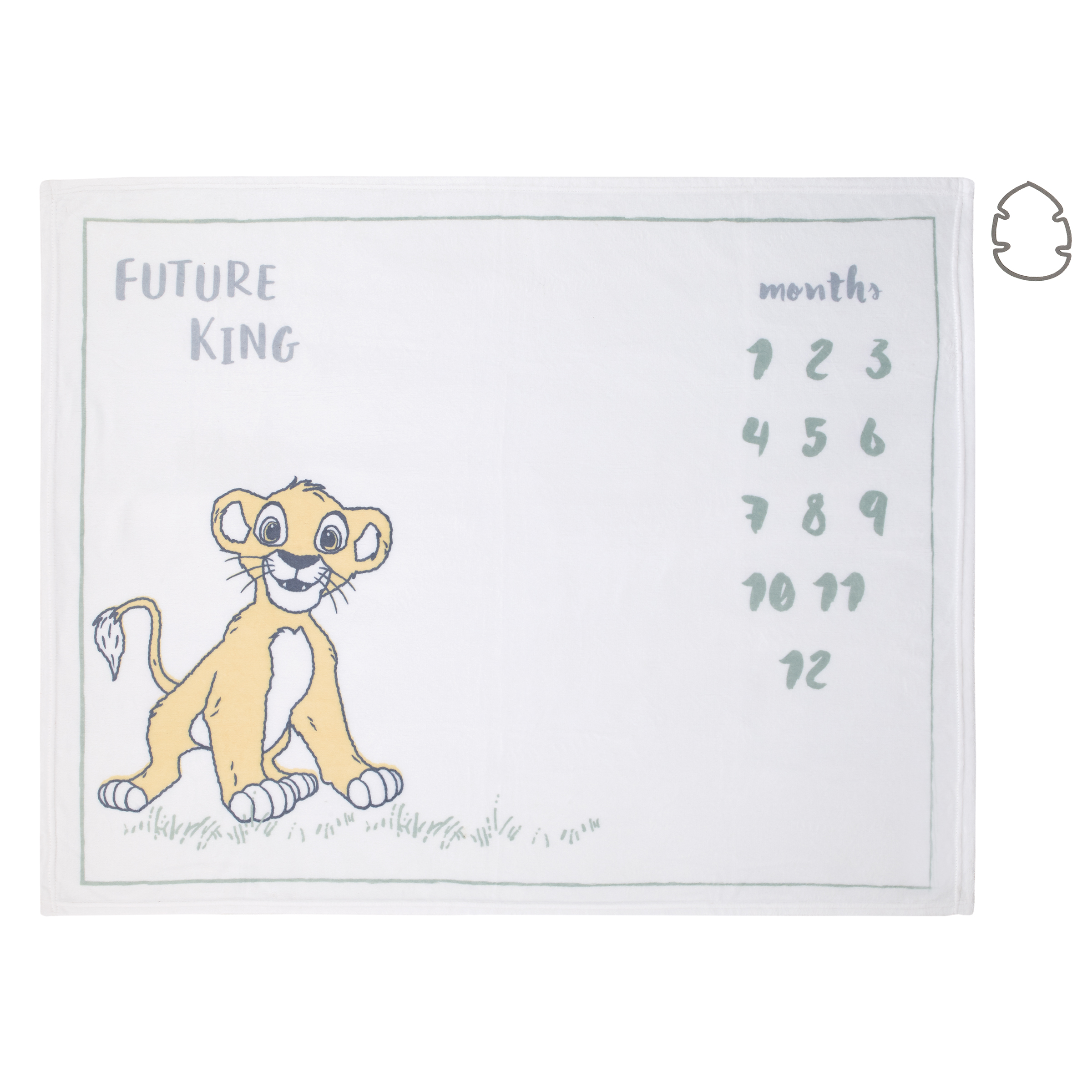 Disney Lion King Simba White, Tan, and Grey Milestone Baby Blanket DISNEY BABY