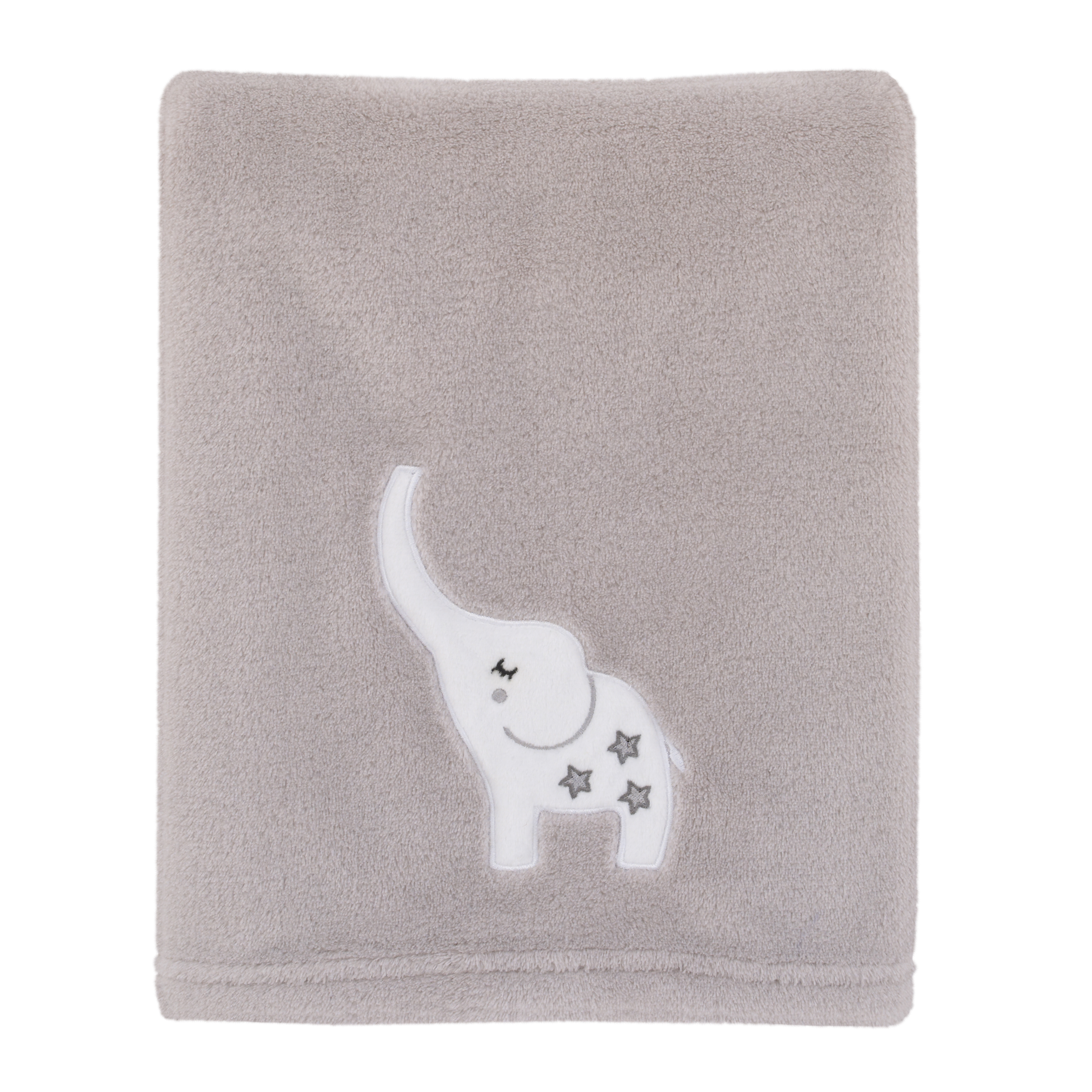 Little Love by NoJo Dream Big Little Elephant Grey and White Plush Baby Blanket, Unisex Infant, Polyester Little Love by NoJo