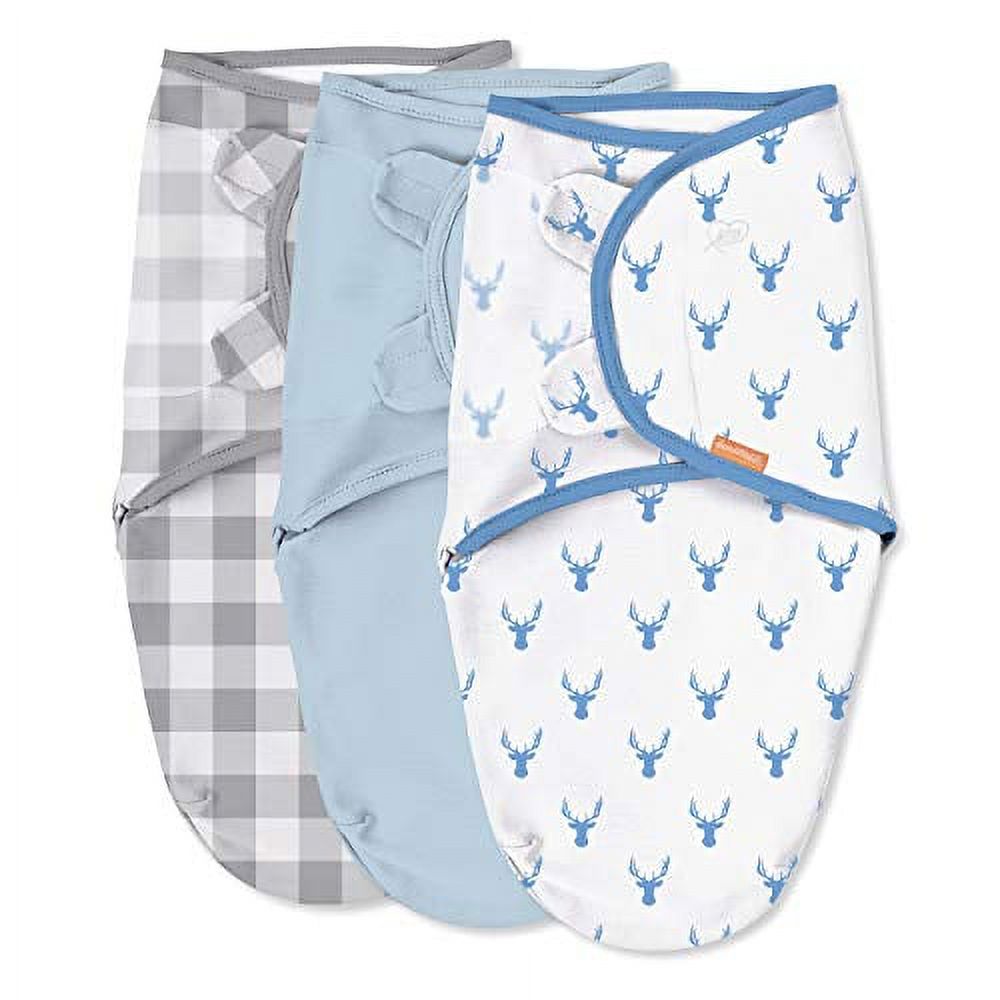 SwaddleMe Original Swaddle - Size Small/Medium, 0-3 Months, 3-Pack (Oh Deer ) SwaddleMe