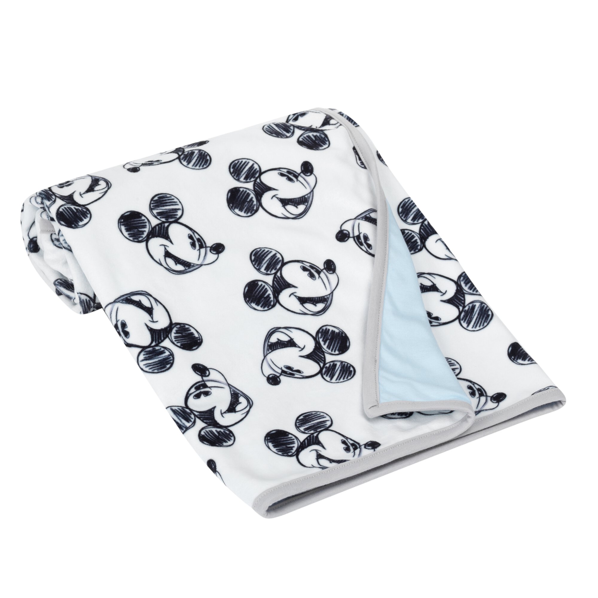 Lambs & Ivy Disney Baby MICKEY MOUSE Baby Blanket - Blue/White Minky/Jersey Lambs & Ivy