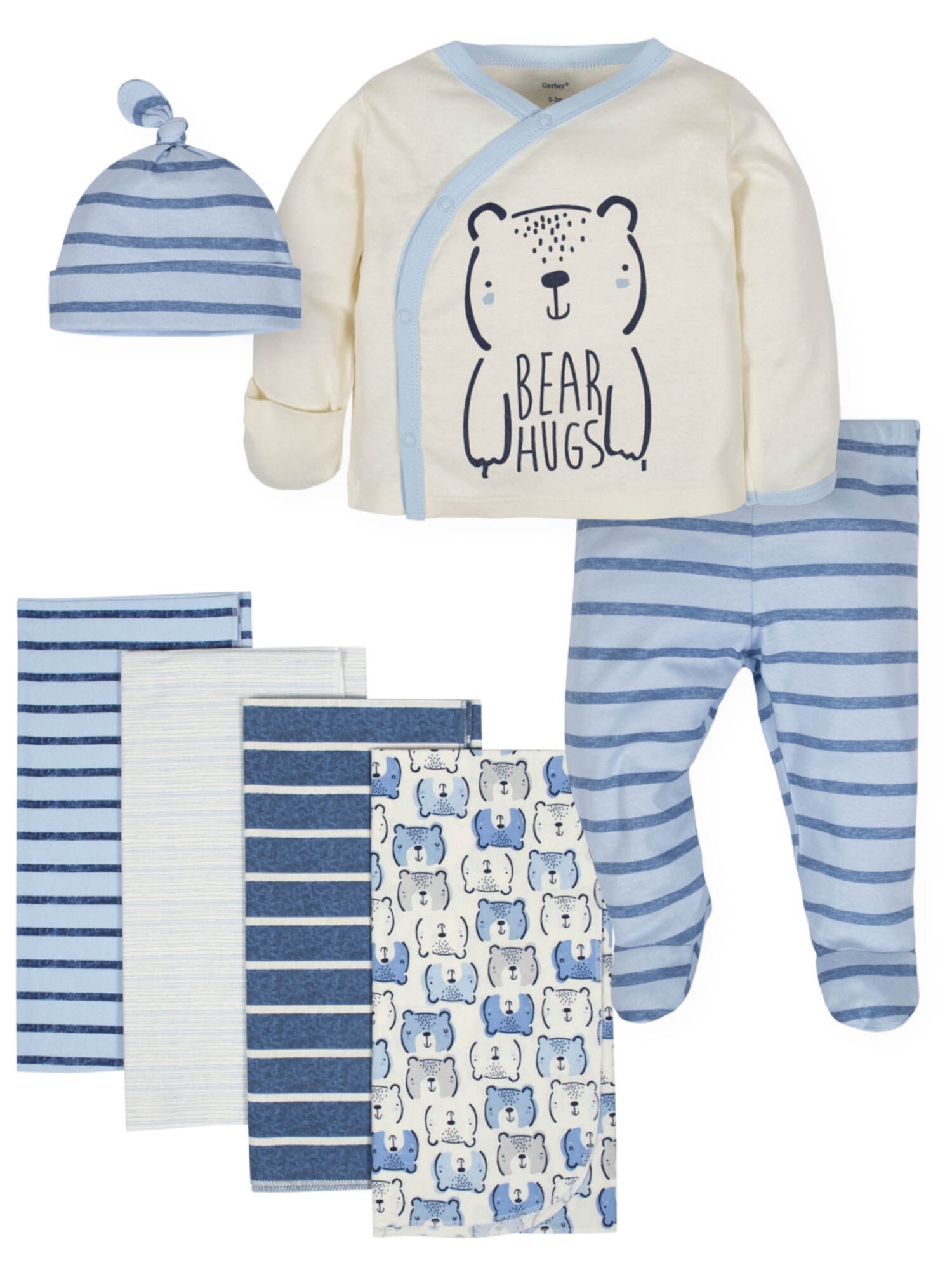 Gerber Baby Boy Organic Take Me Home Outfit Set & Blankets Bundle, 7-Piece GERBER