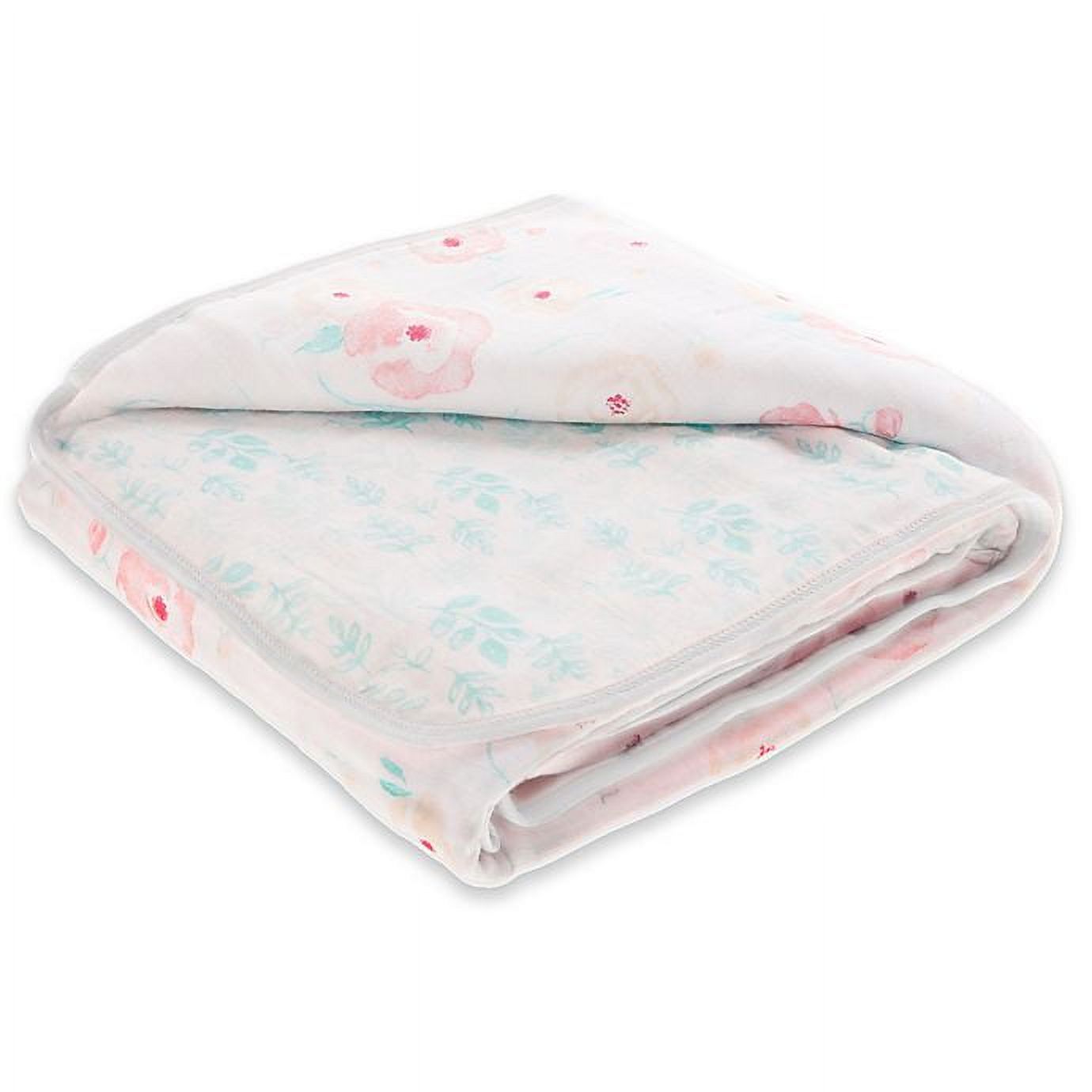 aden + anais essentials Full Bloom - Roses -Cotton Muslin Blanket in Pink Aden + anais