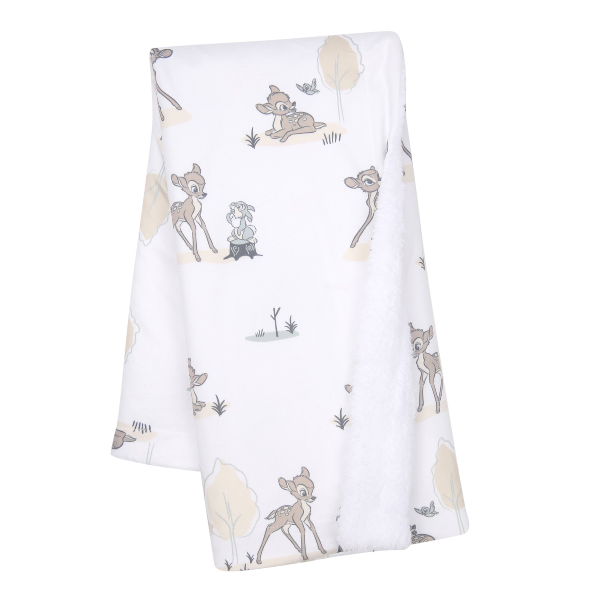 Lambs & Ivy Disney Baby Bambi & Thumper White Minky/Fleece Deer Baby Blanket Lambs & Ivy