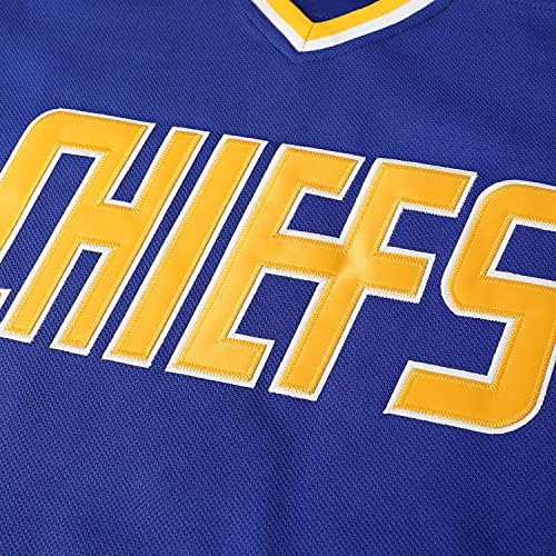 Классическая хоккейная футболка Hanson Brothers из фильма "Ударная сила" Charlestown Chiefs 16, 17, 18, хлопок и полиэстер, свободный крой Mesospero