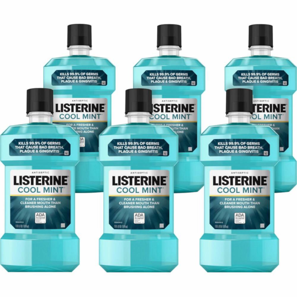 (Price/Pack)Listerine 5242735 Cool Mint 1Lt 6-1 Liter JOHNSON & JOHNSON