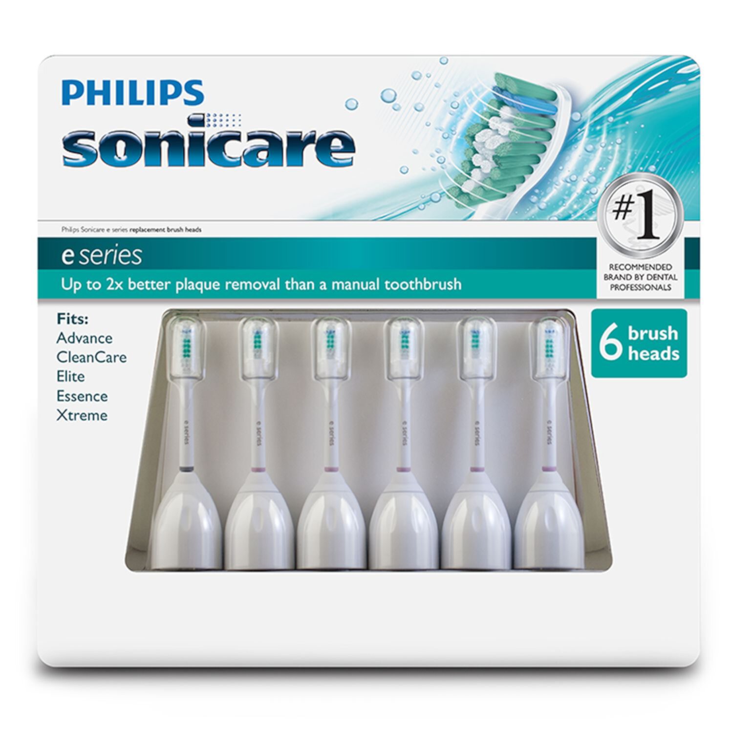 Насадки для зубной щетки Sonicare e-Series, 6 шт., для эффективного удаления зубного налета Philips