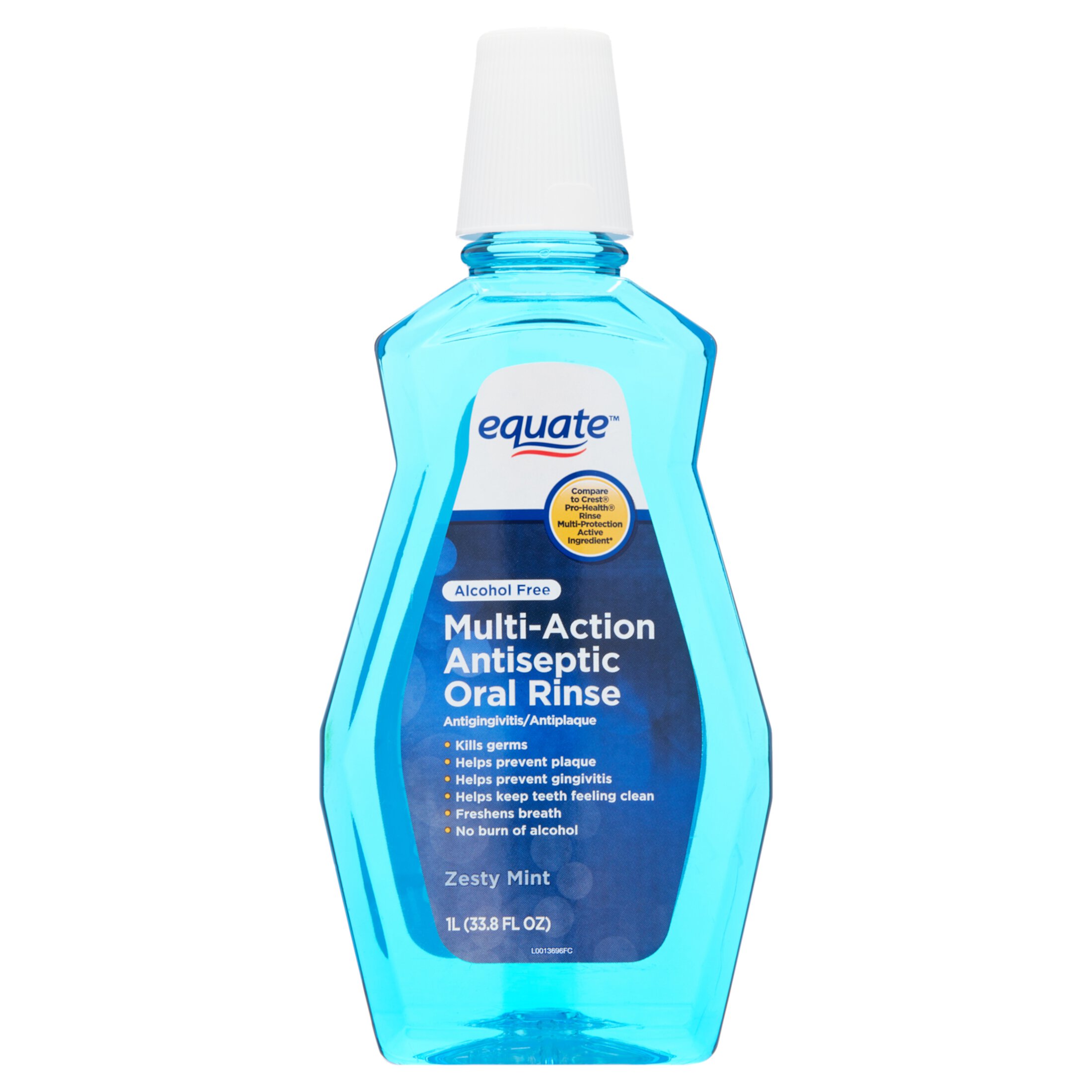 Equate Alcohol Free Multi-Action Antiseptic Oral Rinse, Zesty Mint, 33.8 fl oz Equate