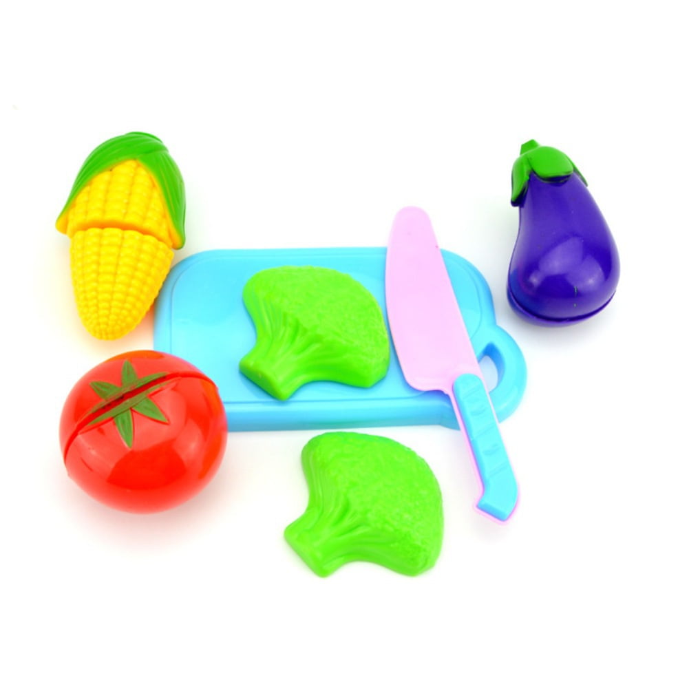 Fun Preschool Children Plastic Cutting Vegetables Fruits Baby Early Educational Kitchen Toys Color Profit Kids