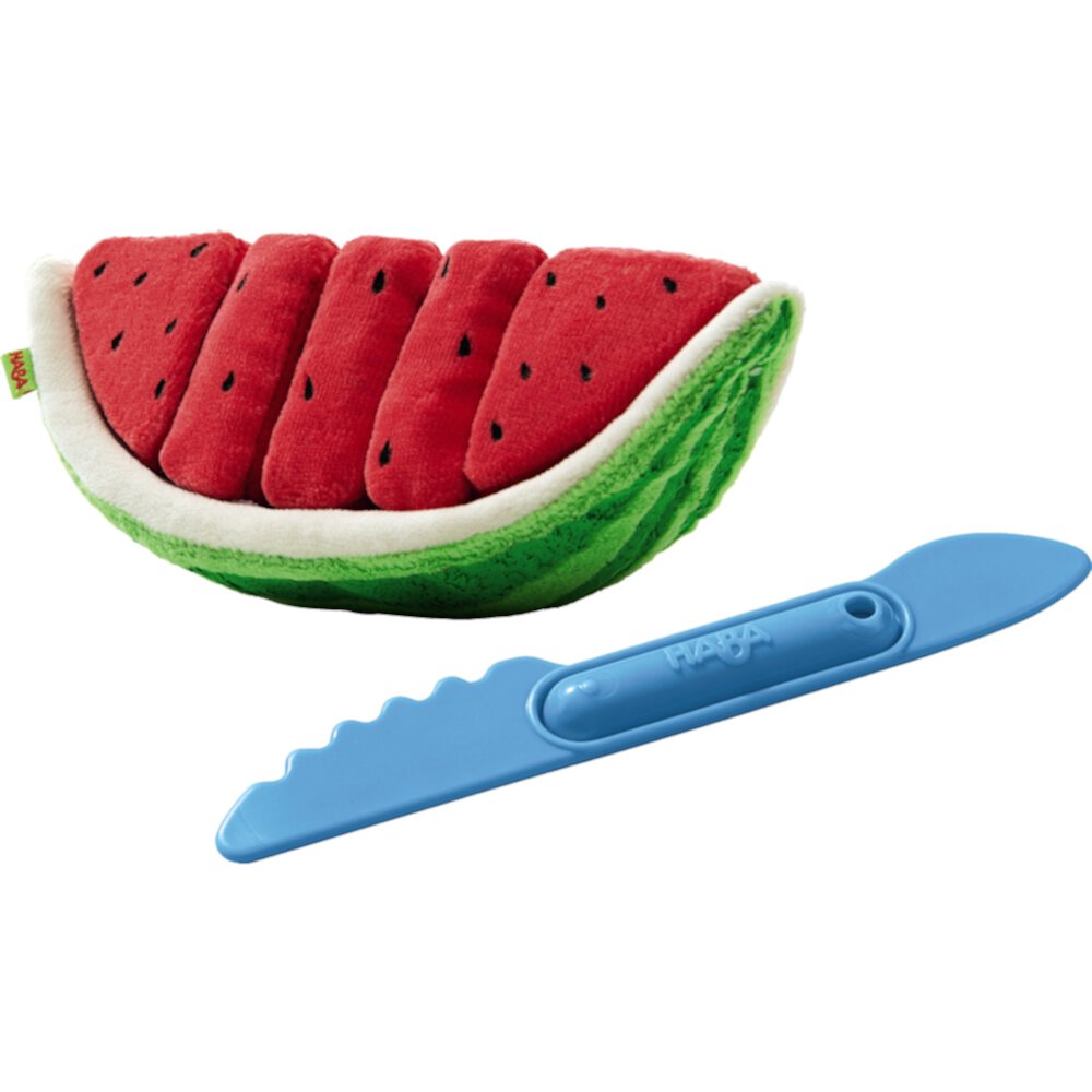 HABA Biofino Watermelon Washable Plush Play Food with 5 Slices Haba