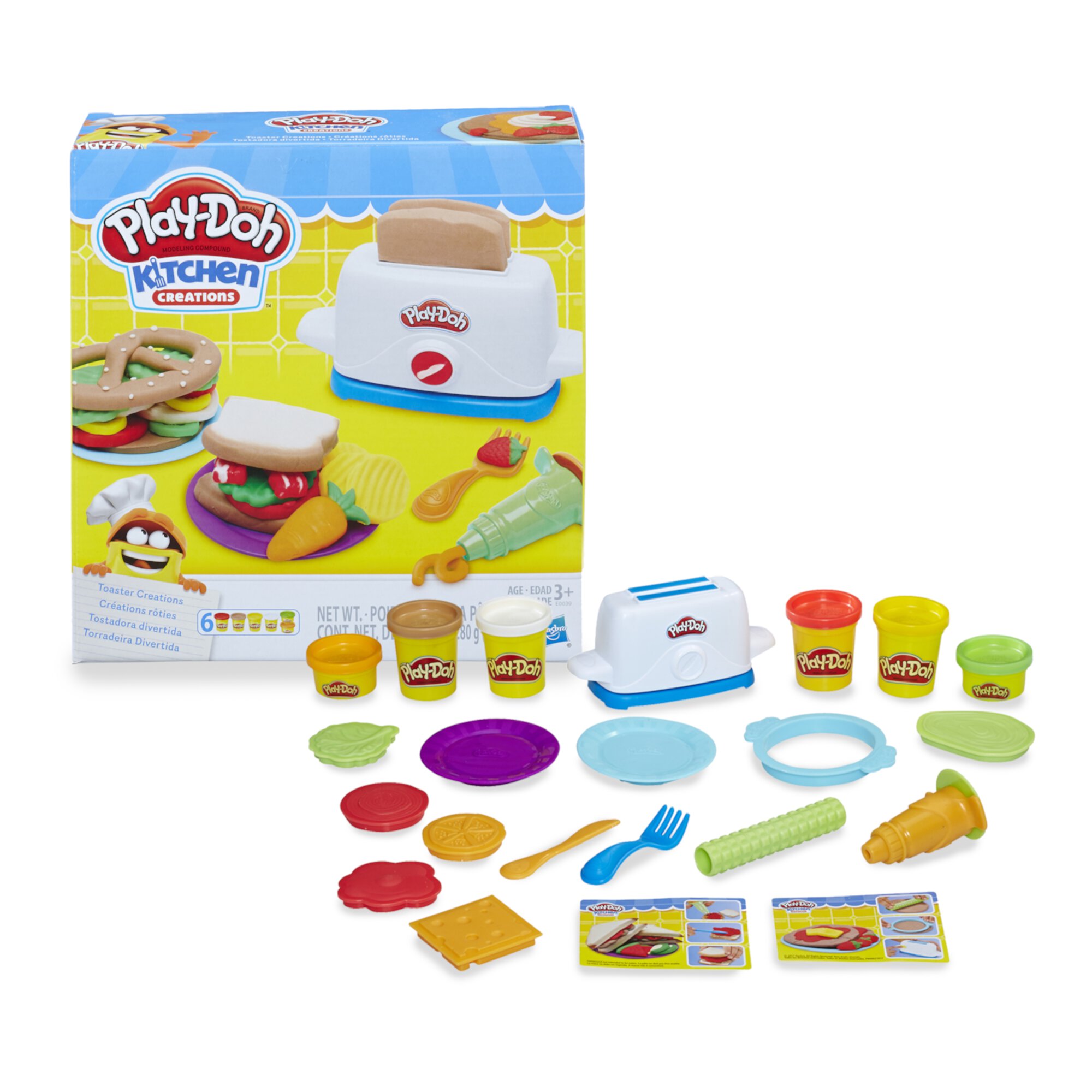 Play-Doh Kitchen Creations Toaster Sandwich Play Food Set (10 oz), 22 Pieces Play-Doh