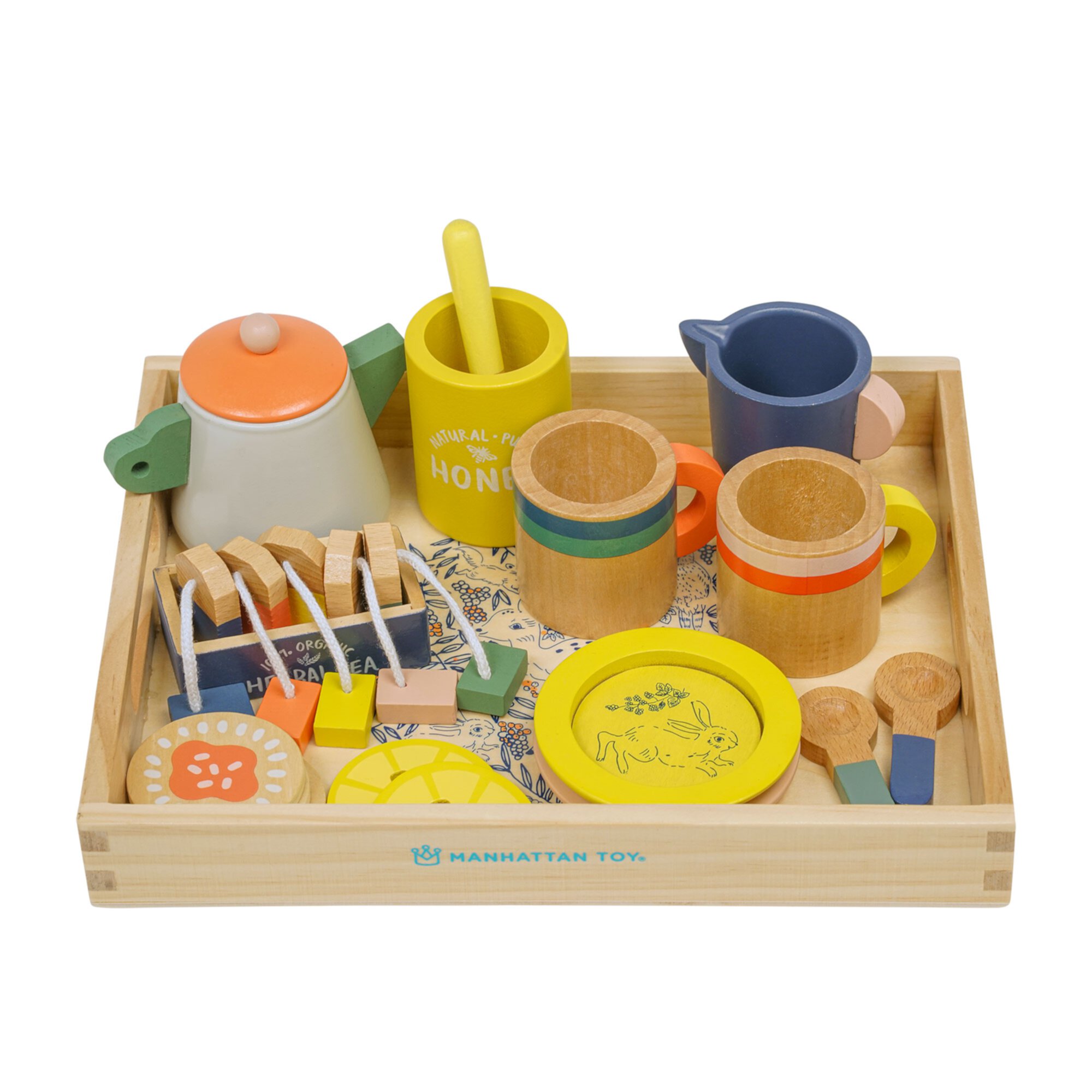 Manhattan Toy Flora & Fauna Toddler & Kids Pretend Play 23-Piece Wooden Tea Set Manhattan Toy