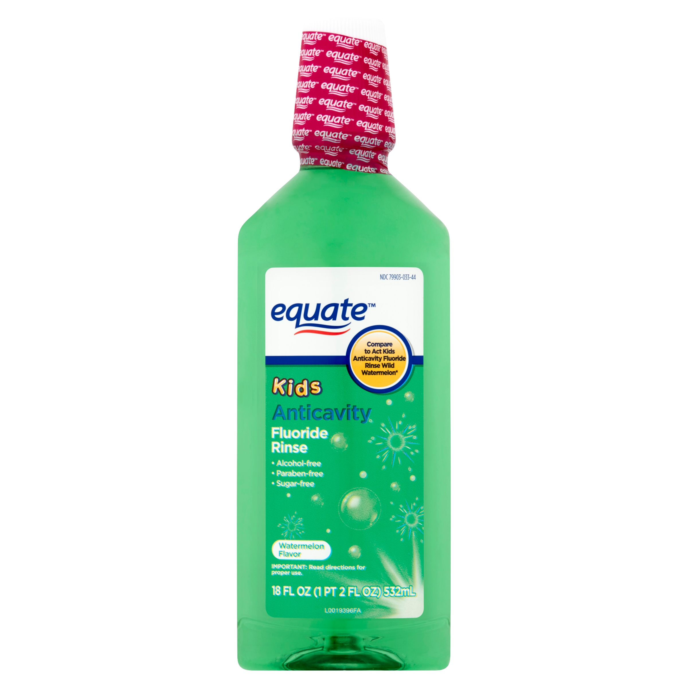 Equate Kids Anticavity Fluoride Rinse, Watermelon, 18 fl oz Equate