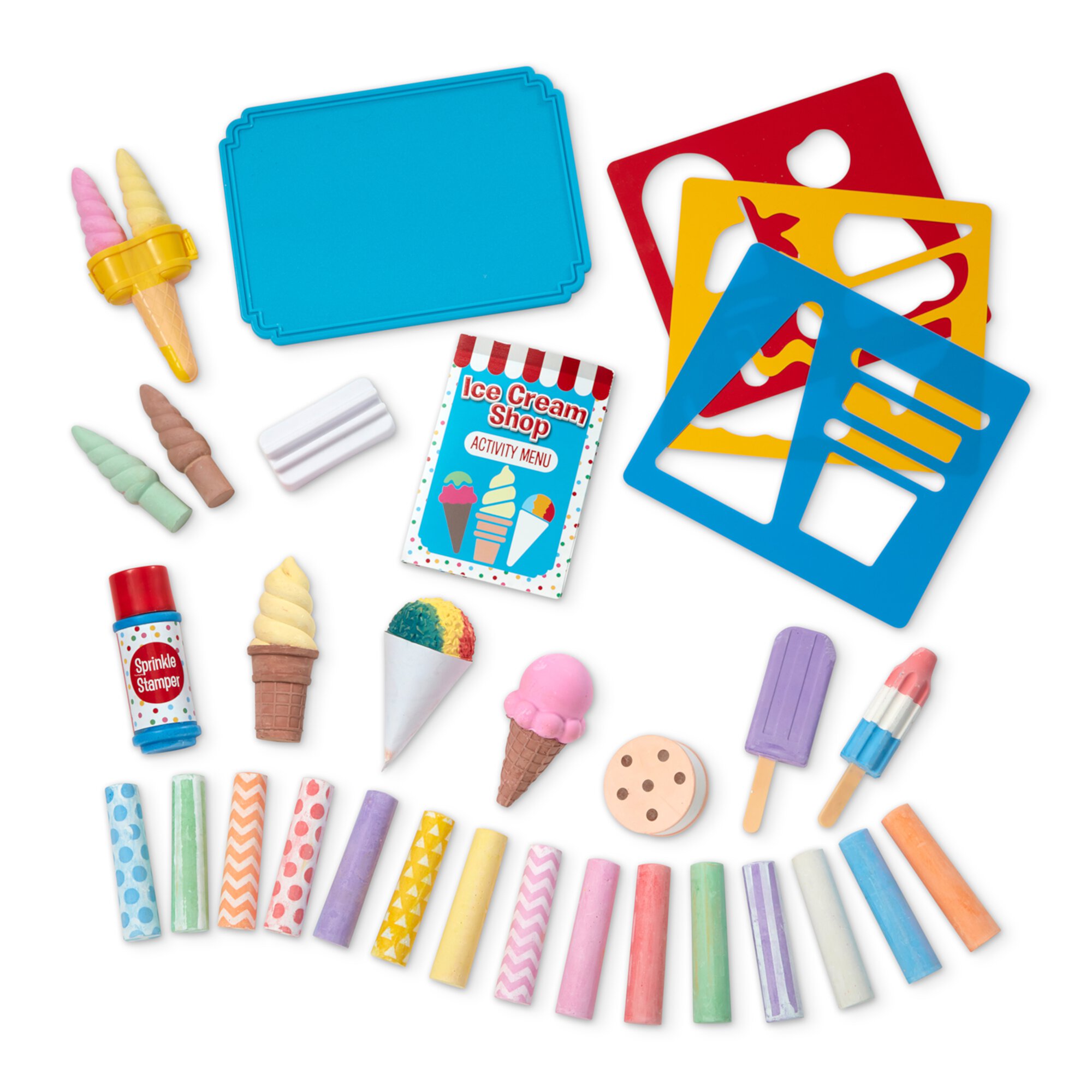 Melissa & Doug Ice Cream Shop Multi-Colored Chalk and Holders Play Set - 33 Pieces, Great Gift for Girls and Boys Melissa & Doug