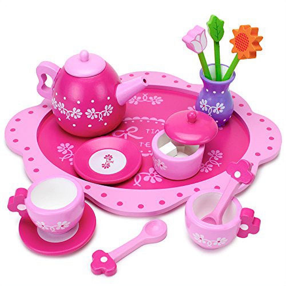 Brybelly TEAT-009 Pink Blossoms Tea Set for Two Brybelly