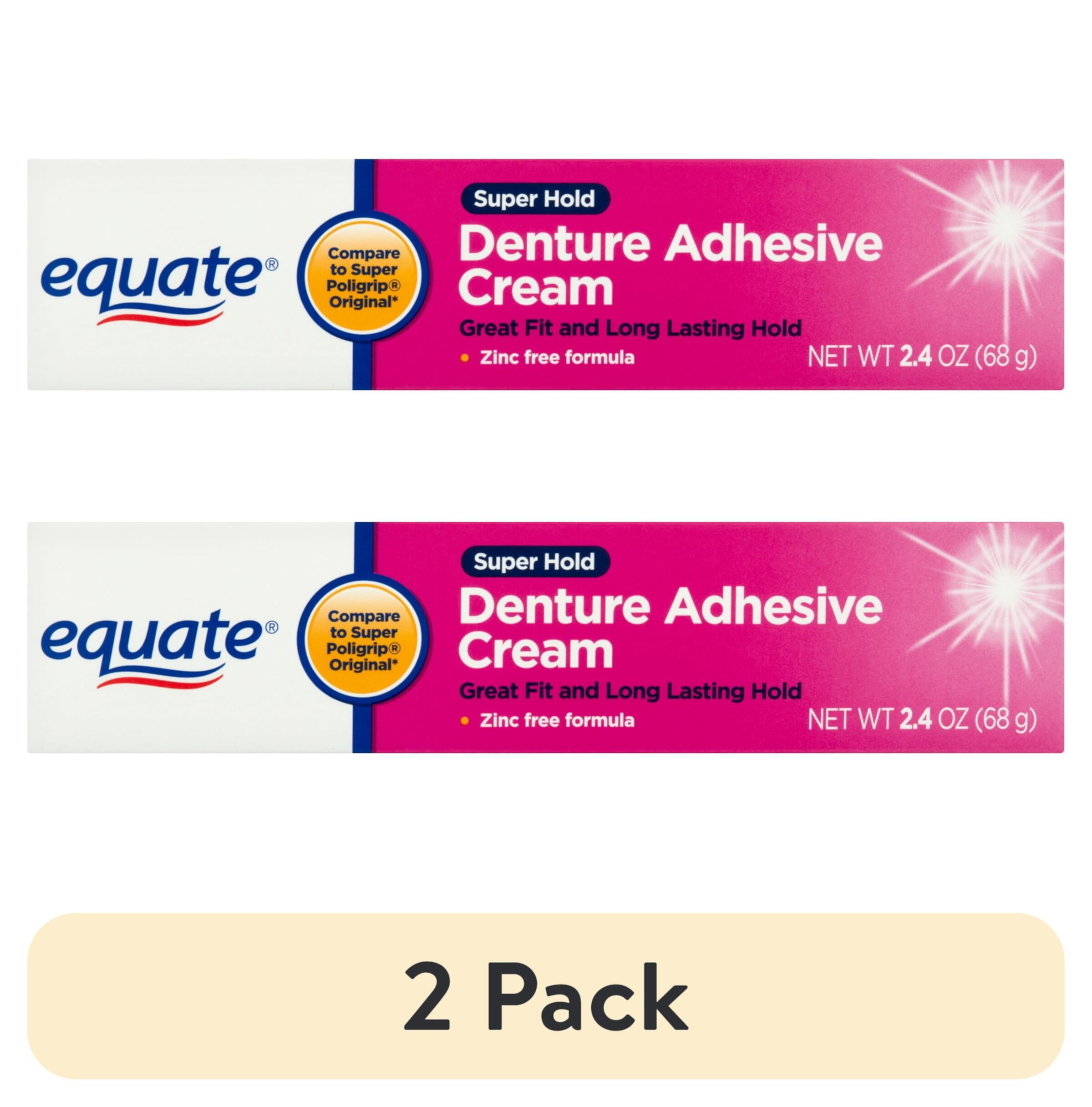 Equate Super Hold Denture Adhesive Cream, 2.4 oz Equate