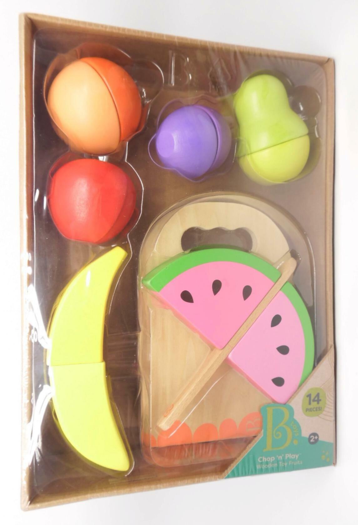 Maison Battat B. toys Wooden Toy Fruits - Chop 'n' Play - 14 Pieces for Ages 2+ Battat