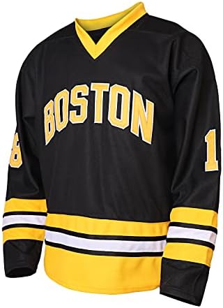 18 Happy Gilmore Hockey Jersey for Men,Boston Adam Sandler 1996 Movie Ice Hockey Jersey Black S-3XL TKJPYWYH