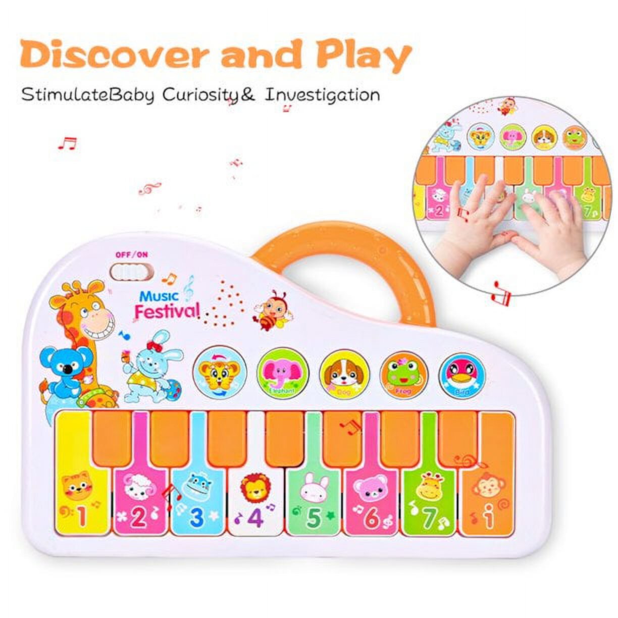 ISHANTECH Baby Toys 6 to 12 Months, Interactive Baby Piano with Music, Early Baby Education Music Toys Ishantech