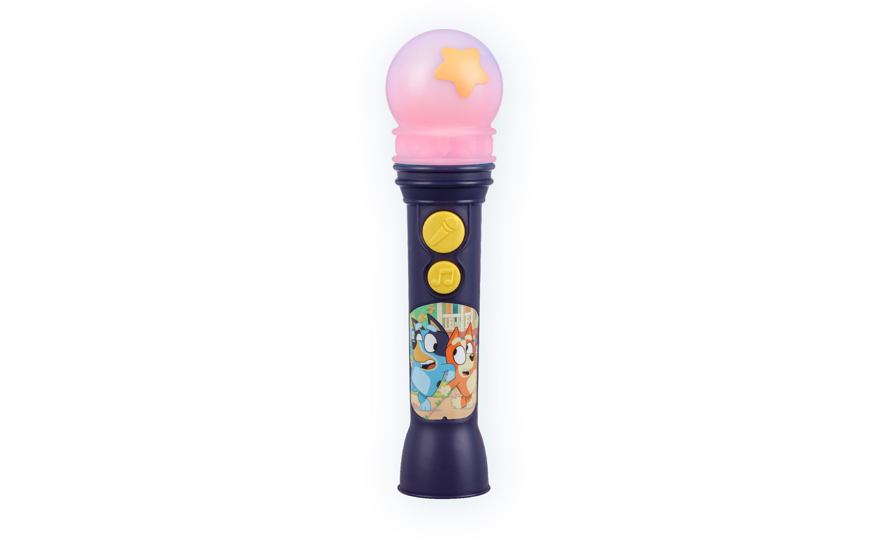 eKids Bluey Microphone Toy for Toddlers, Includes Built-in Music and Lights EKids