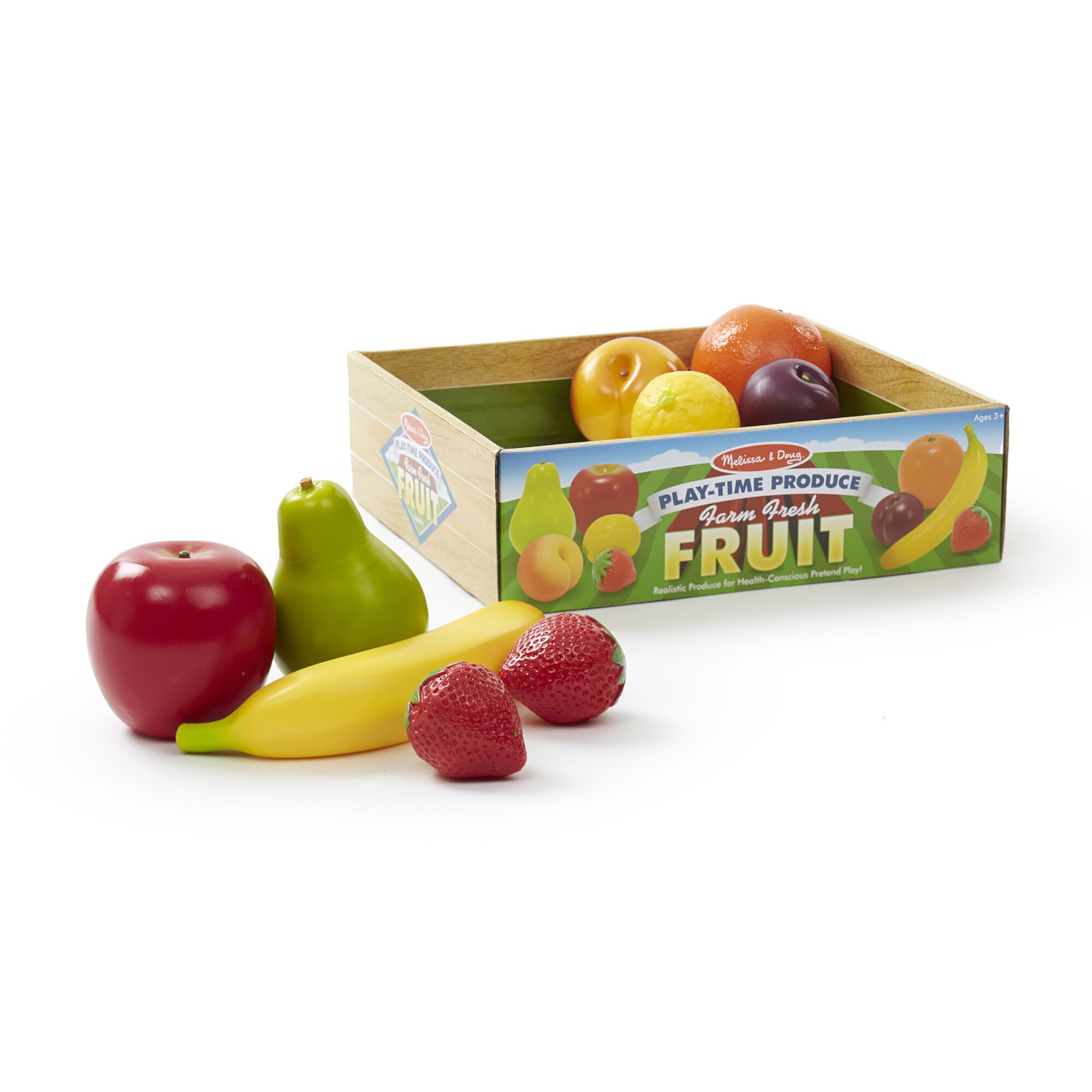 Melissa & Doug Playtime Produce Fruits Play Food Set With Crate (9 pcs) Melissa & Doug