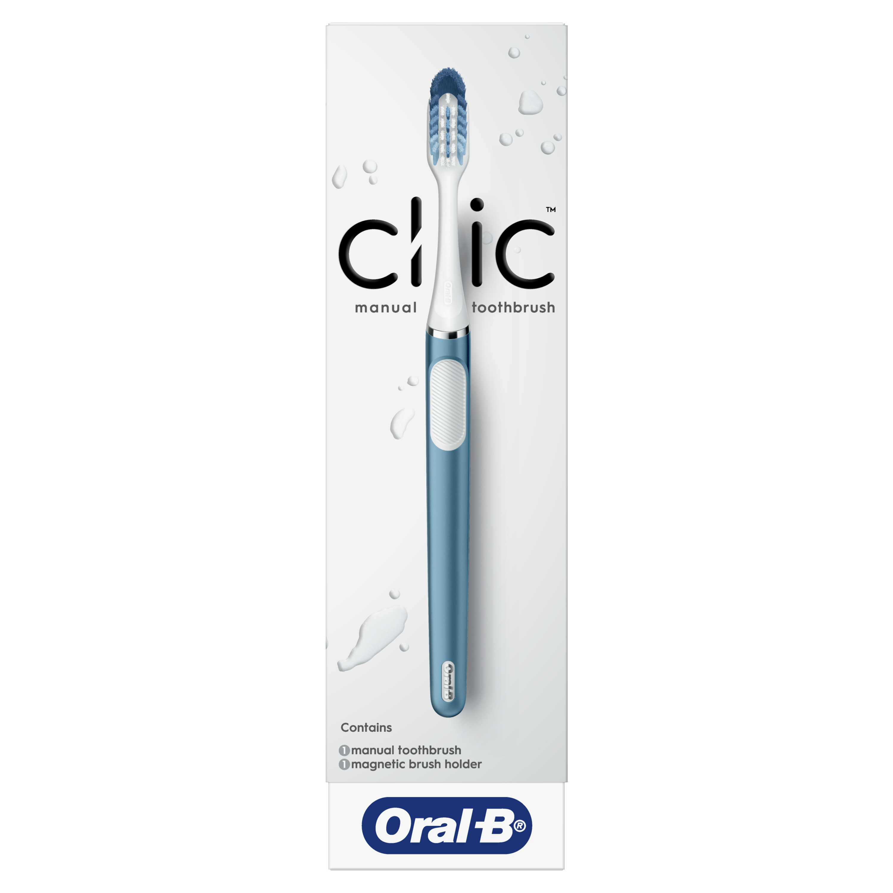 Oral-B Clic Manual Toothbrush with Magetic Brush Mount, Blue, 1 Ct Oral-B