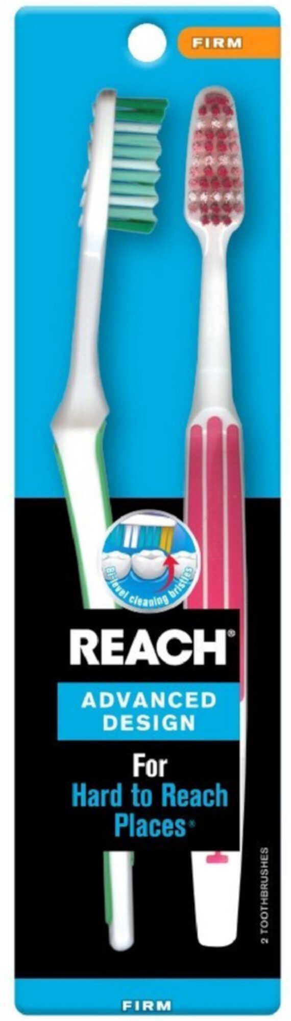 REACH Advanced Design Toothbrushes Firm Full Head Color May Vary 2 ea (Pack of 2) Reach