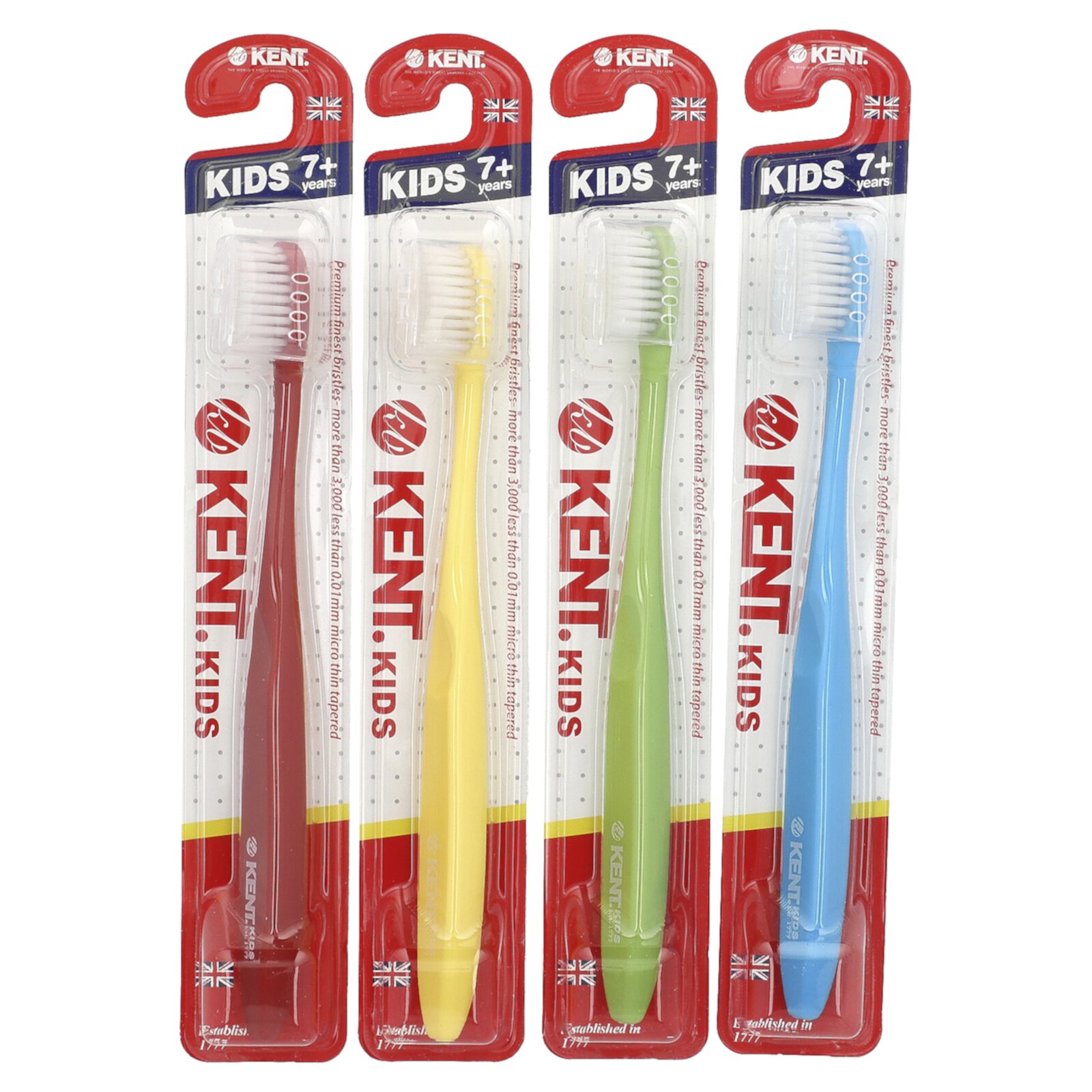 Kent Kids Premium Finest Toothbrushes, 7+ Years, 4 Toothbrushes Kent