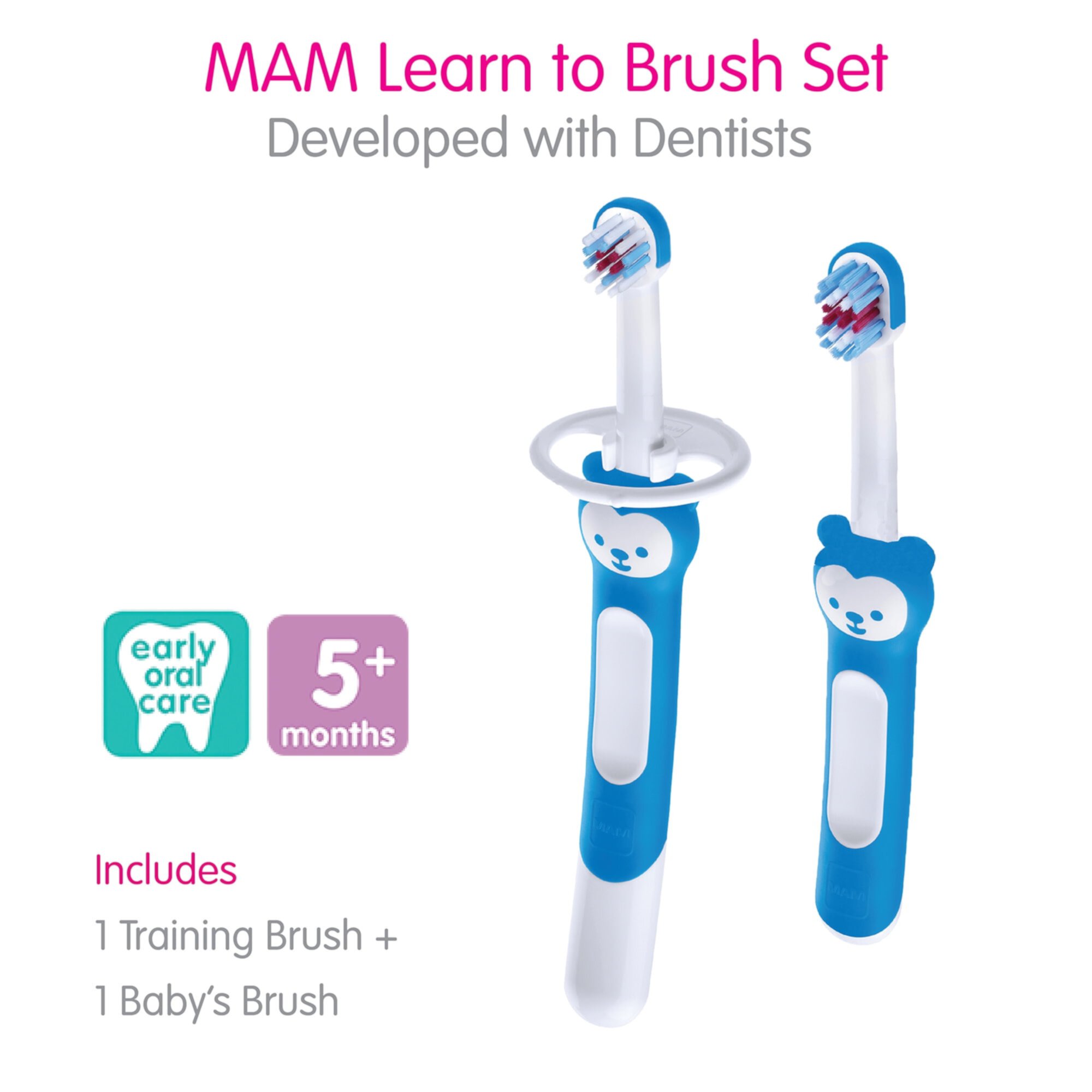 MAM Learn to Brush Set, 5+ Months, Girl, 2 Pack MAM