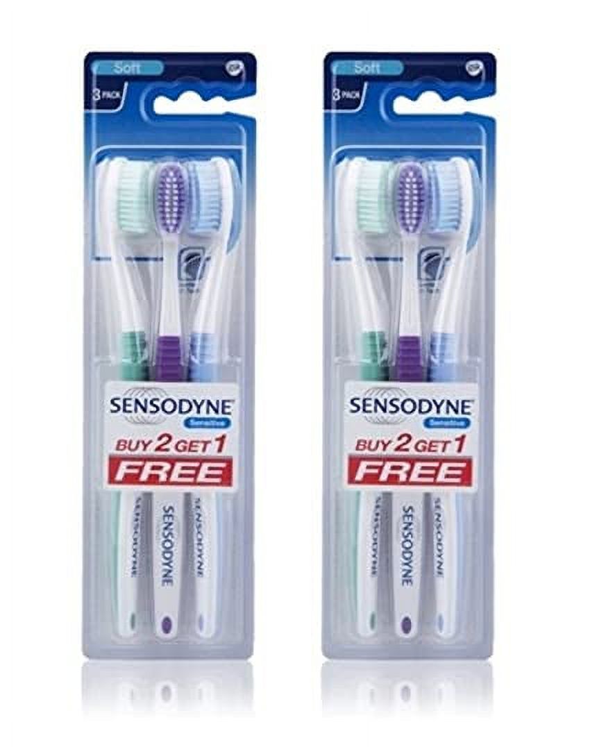 Sensodyne Sensitive Toothbrush Soft Sensitive Teeth, 3 Units/pack, (Pack of 2) Sensodyne