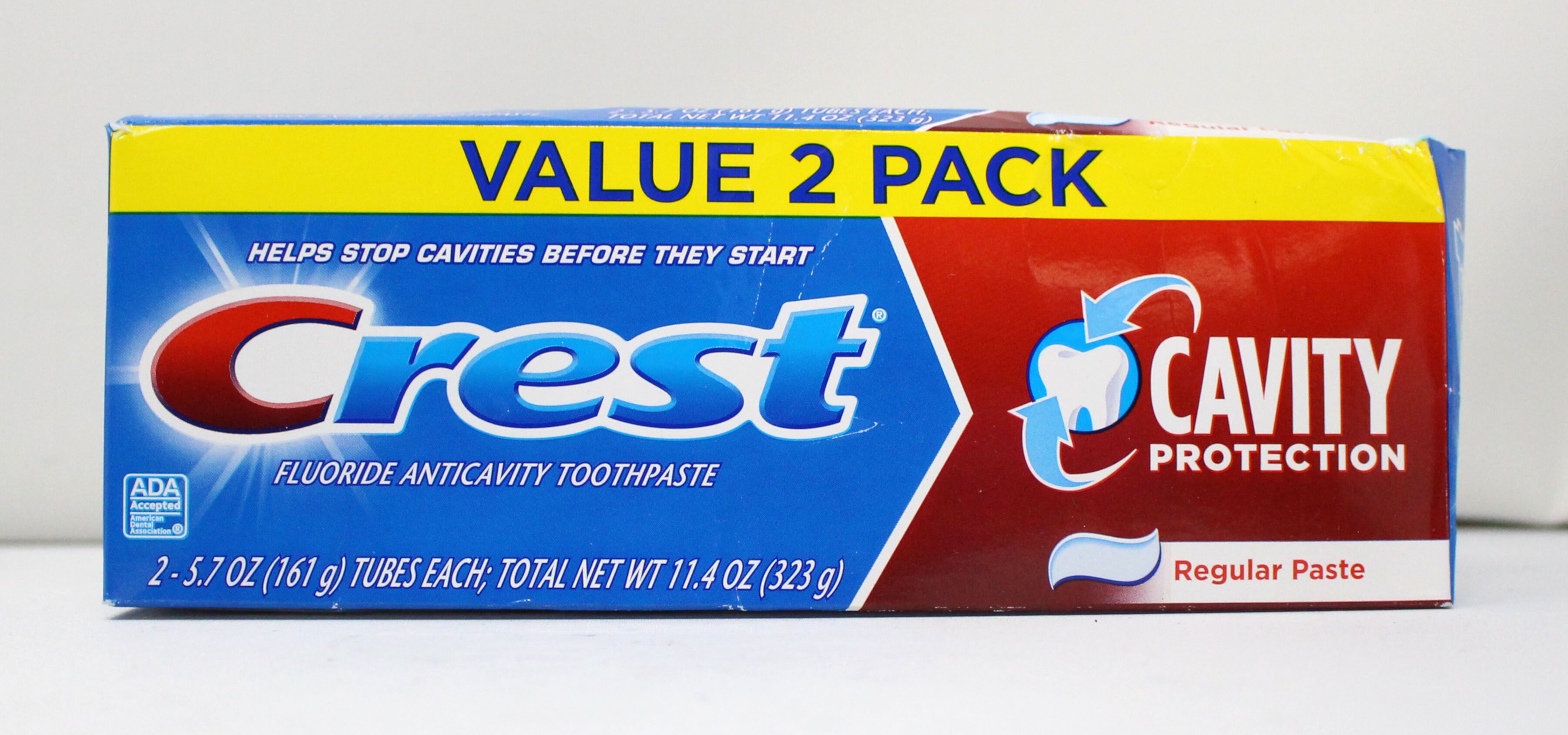 Crest Fluoride Anticavity Toothpaste Cavity Protection Regular Paste Pack of 2 Crest