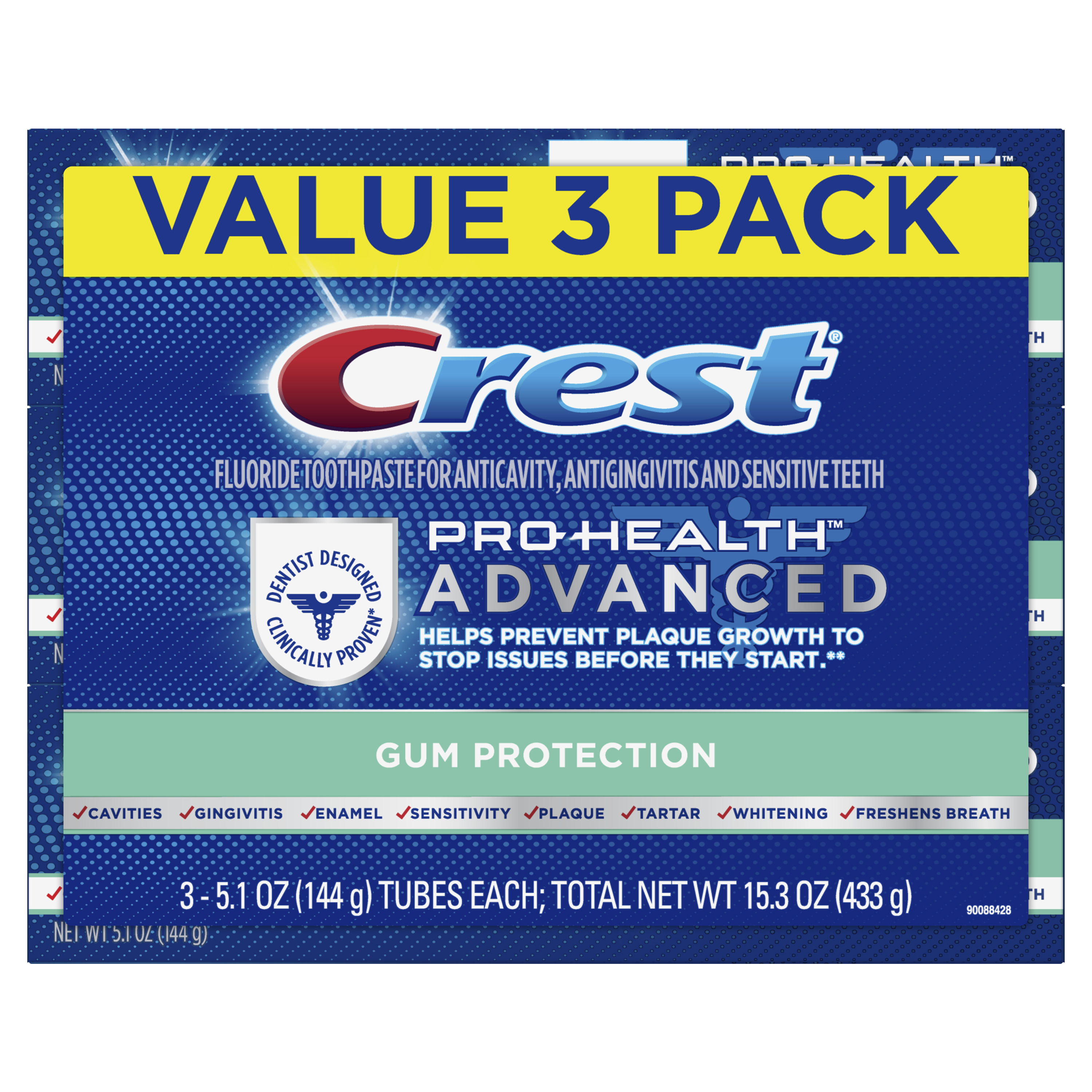 Crest Pro-Health Advanced Gum Protection Toothpaste, 5.1 oz, Pack of 3 Crest