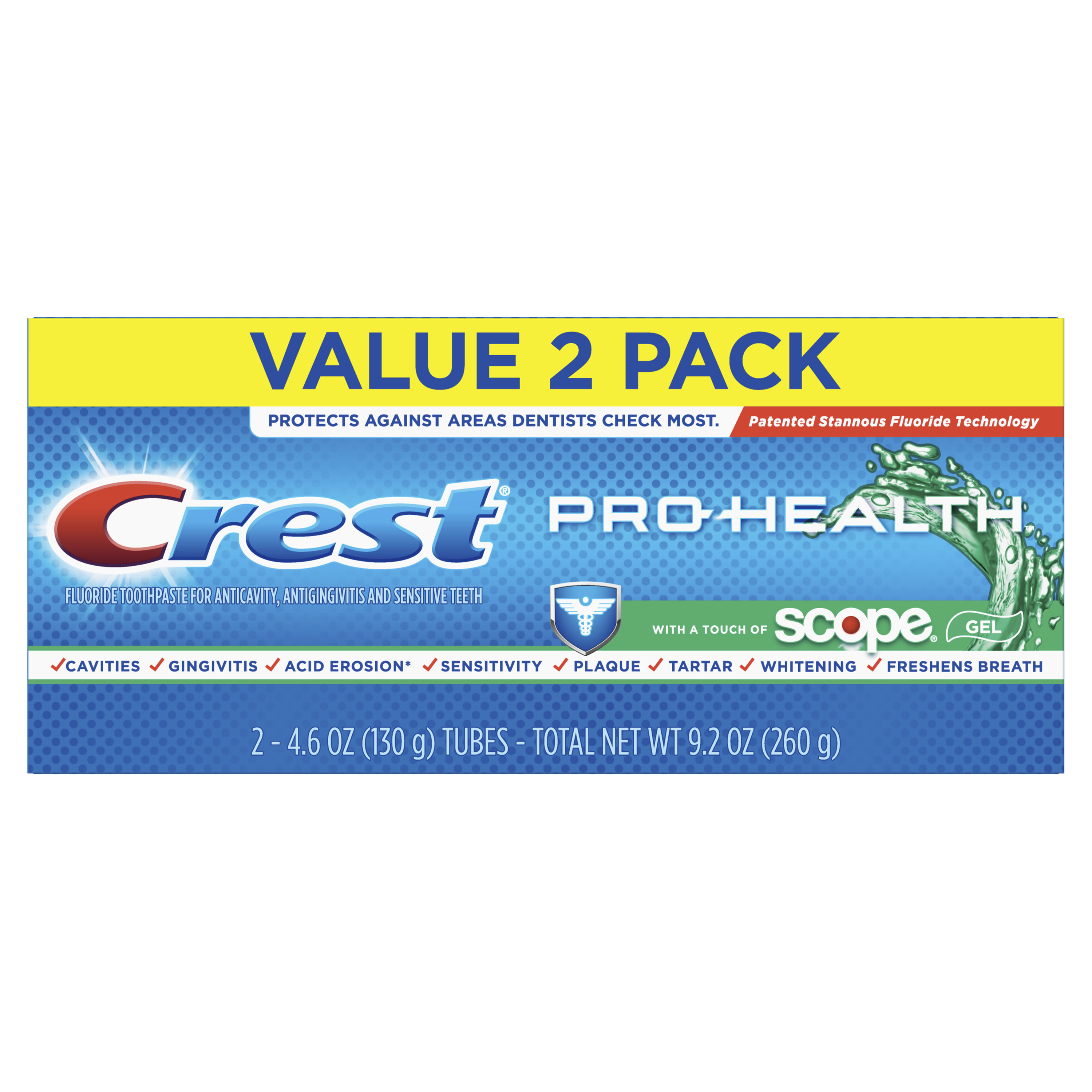 Crest Pro-Health with a Touch of Scope Whitening Toothpaste, 4.6 Oz (2 Pack) Crest