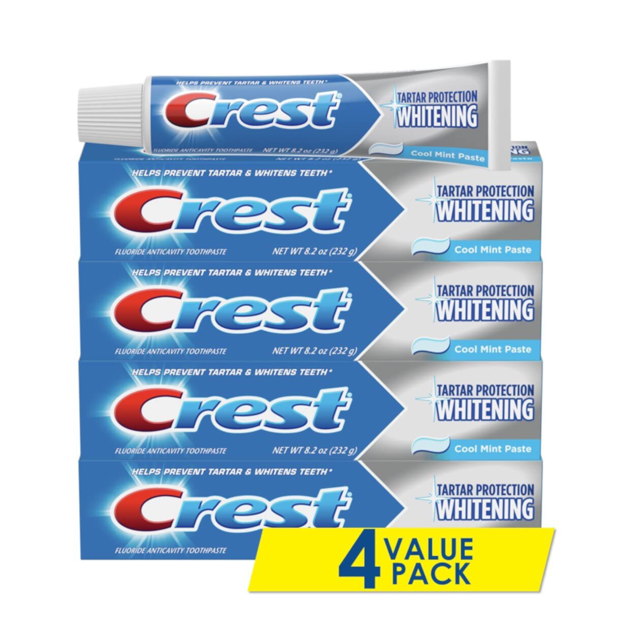 Crest Tartar Protection Whitening Cool Mint Flavor Toothpaste 8.2 Oz (Pack of 4) C52 Crest