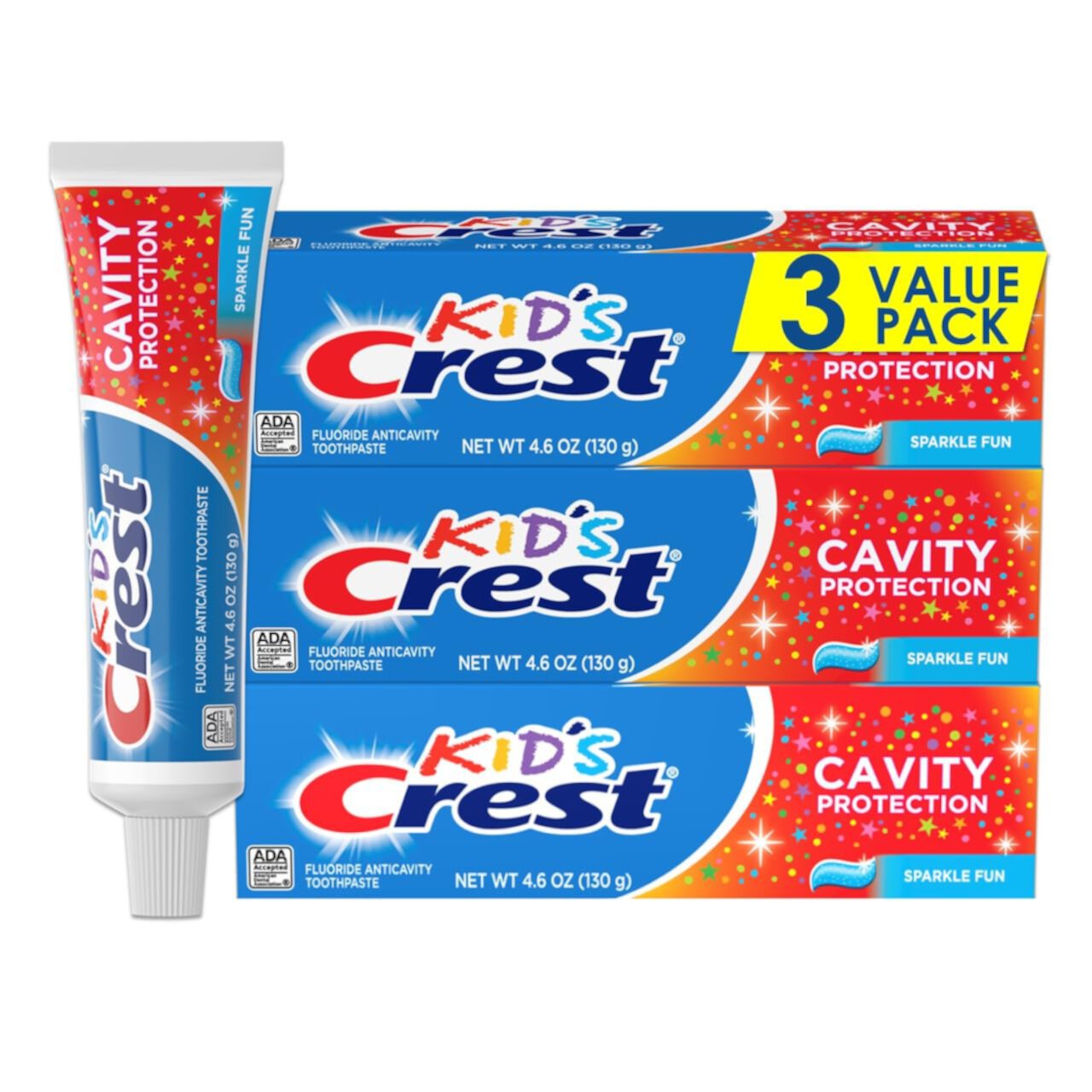 Crest Kid,S Cavity Protection Toothpaste (Children And Toddlers 2+), Sparkle Fun, 4.6 Oz (Pack Of 3) Crest