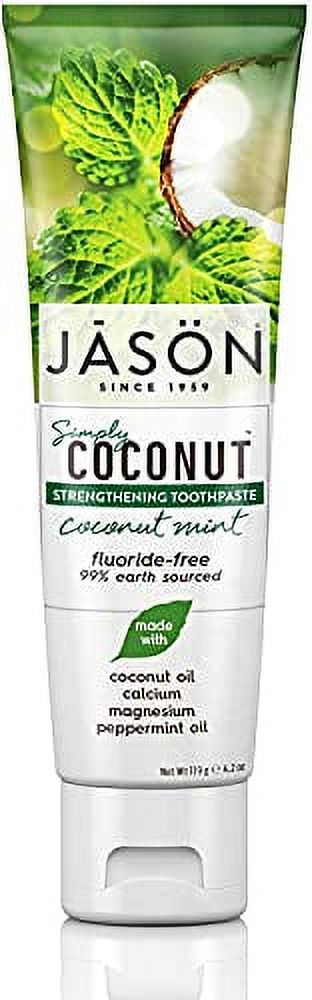 Jason Simply Coconut Strengthening Fluoride-Free Toothpaste, Coconut Mint, 4.2 Oz Shomzy 4 Store