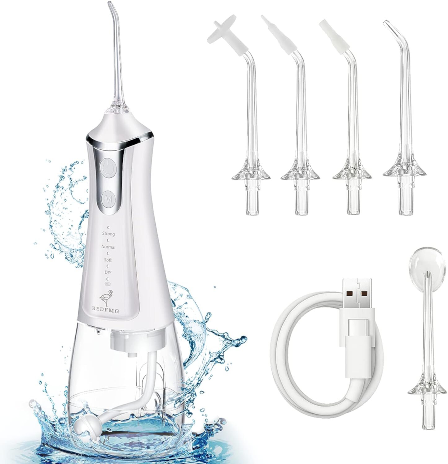 OUDOSPRS Cordless Water Flosser, 300ml Dental Oral Irrigator for Home & Travel, IPX7 Waterprooof OUDOSPRS