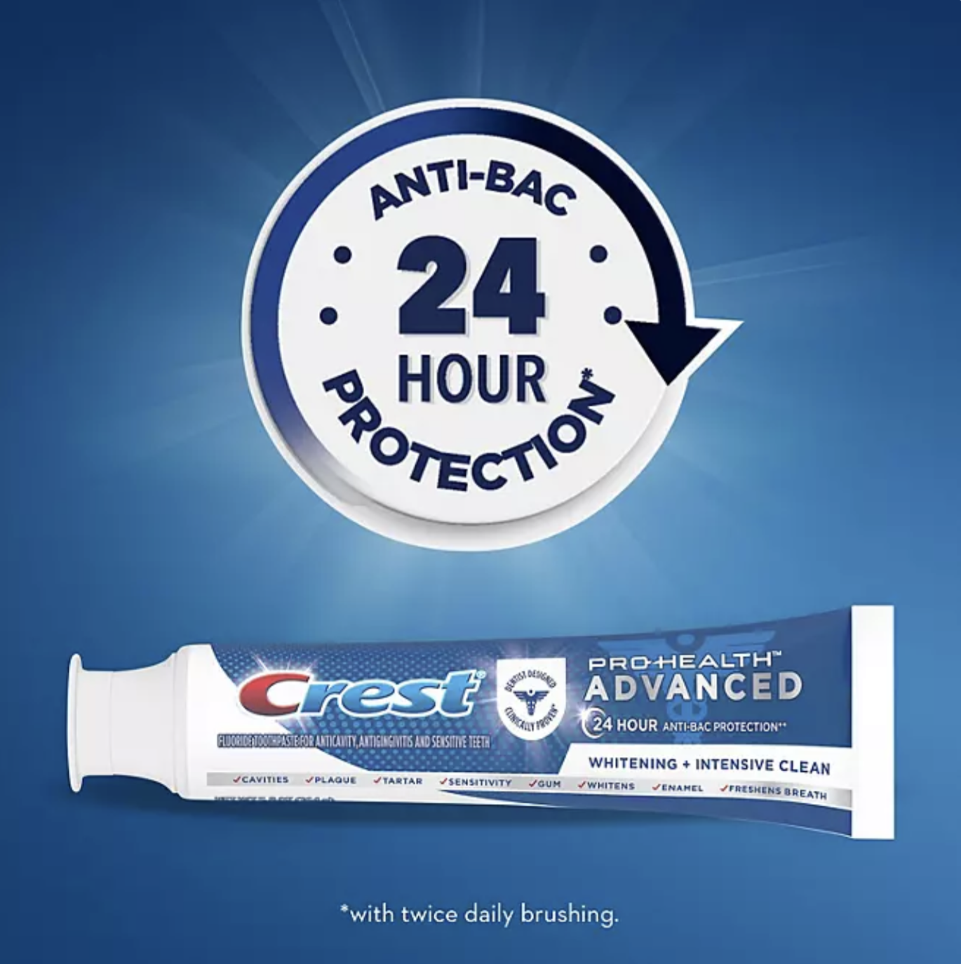 Crest Pro-Health Toothpaste, Advanced White for Teeth Whitening (2 Pack) Crest