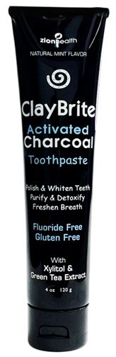 Claybrite Activated Charcoal Toothpaste - 4oz Zion Health