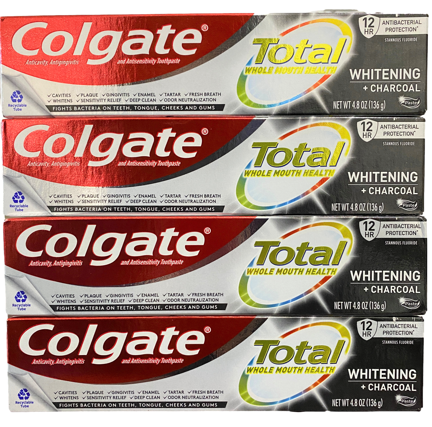 Colgate Total Whitening + Charcoal Paste with Stannous Fluoride Toothpaste - Mint - 4.8oz Shop all Colgate (4 Pack) Colgate