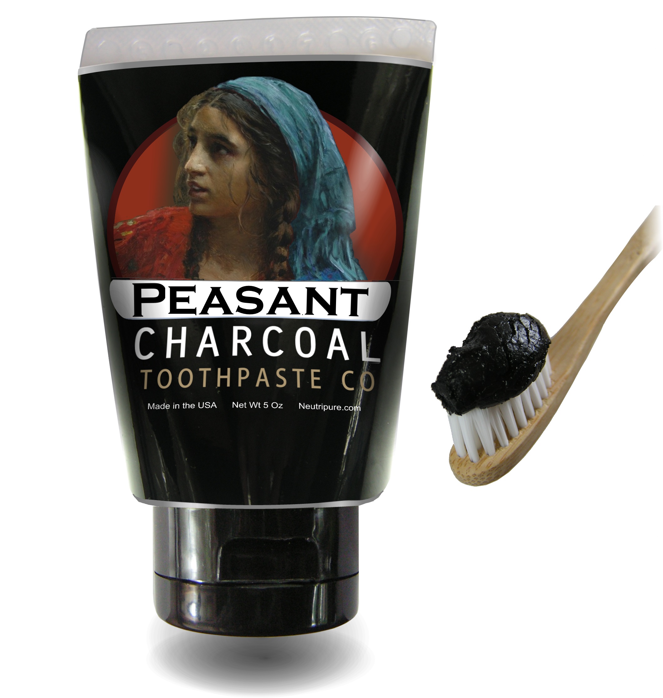 Activated Charcoal Toothpaste for Natural Teeth Whitening with Peppermint Essential oil Neutripure