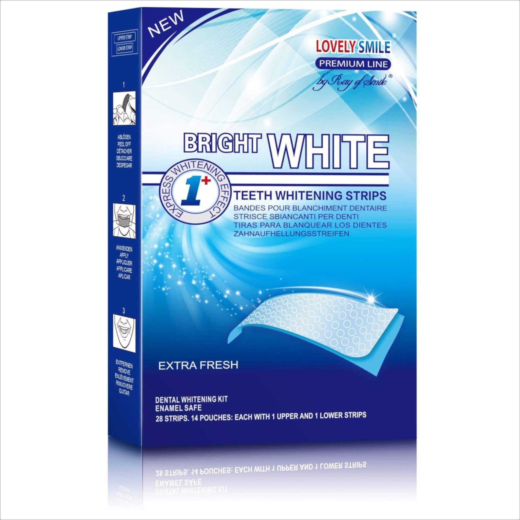 Professional Teeth Whitening Strips with Non-Slip Tech - Bright White - Lovely Smile Premium Line Lovely Smile Premium Line