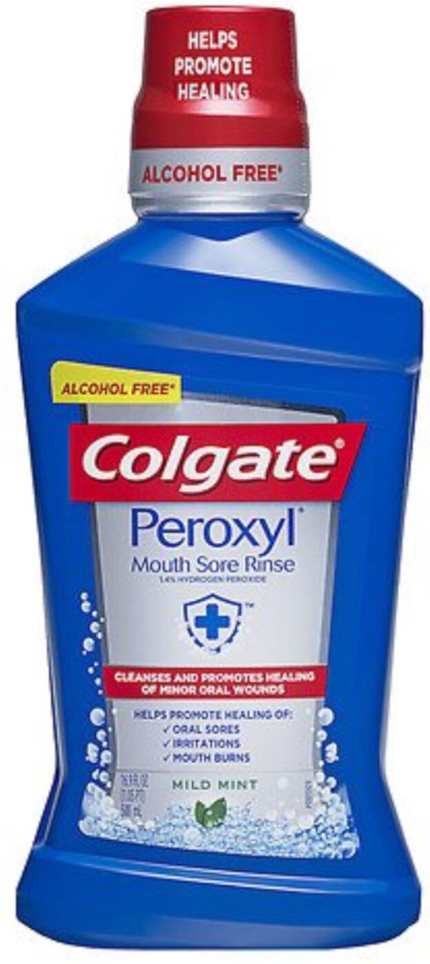 Colgate Peroxyl Mouth Sore Rinse, Mild Mint, 16.9 oz (Pack of 3) Colgate